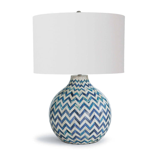 Regina Andrew Chevron Bone Table Lamp in Indigo