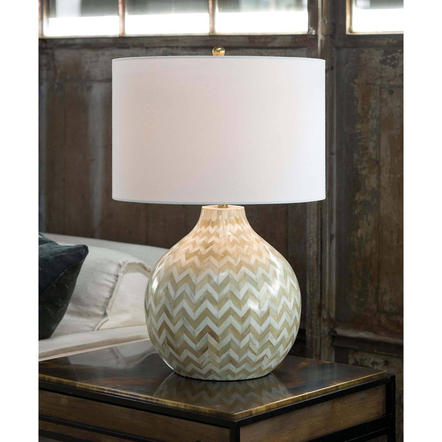 Regina Andrew Chevron Bone Table Lamp in Natural