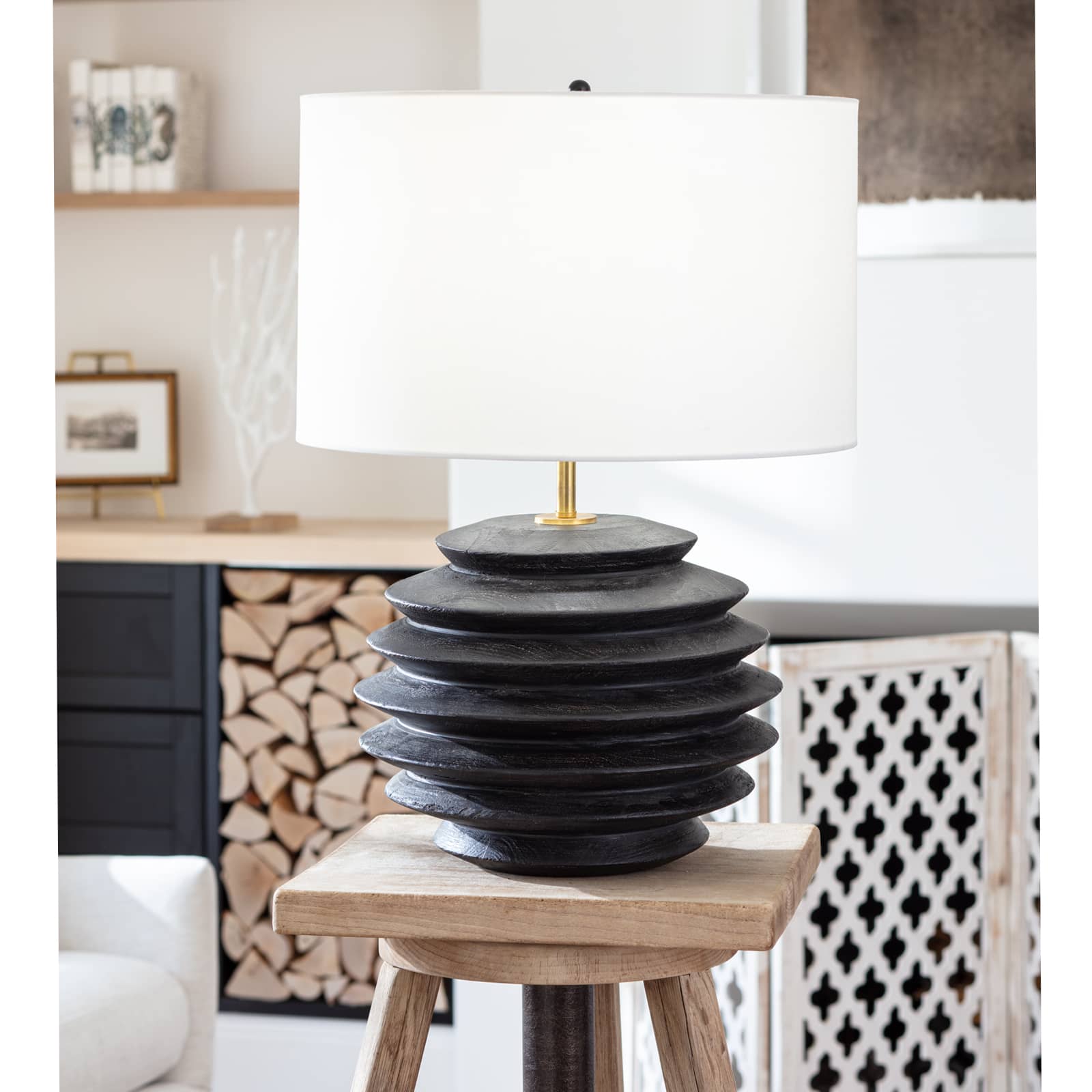 Coastal Living Accordion Table Lamp Round in Ebony