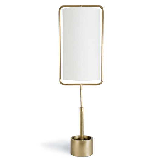 Regina Andrew Geo Rectangle Table Lamp in Natural Brass