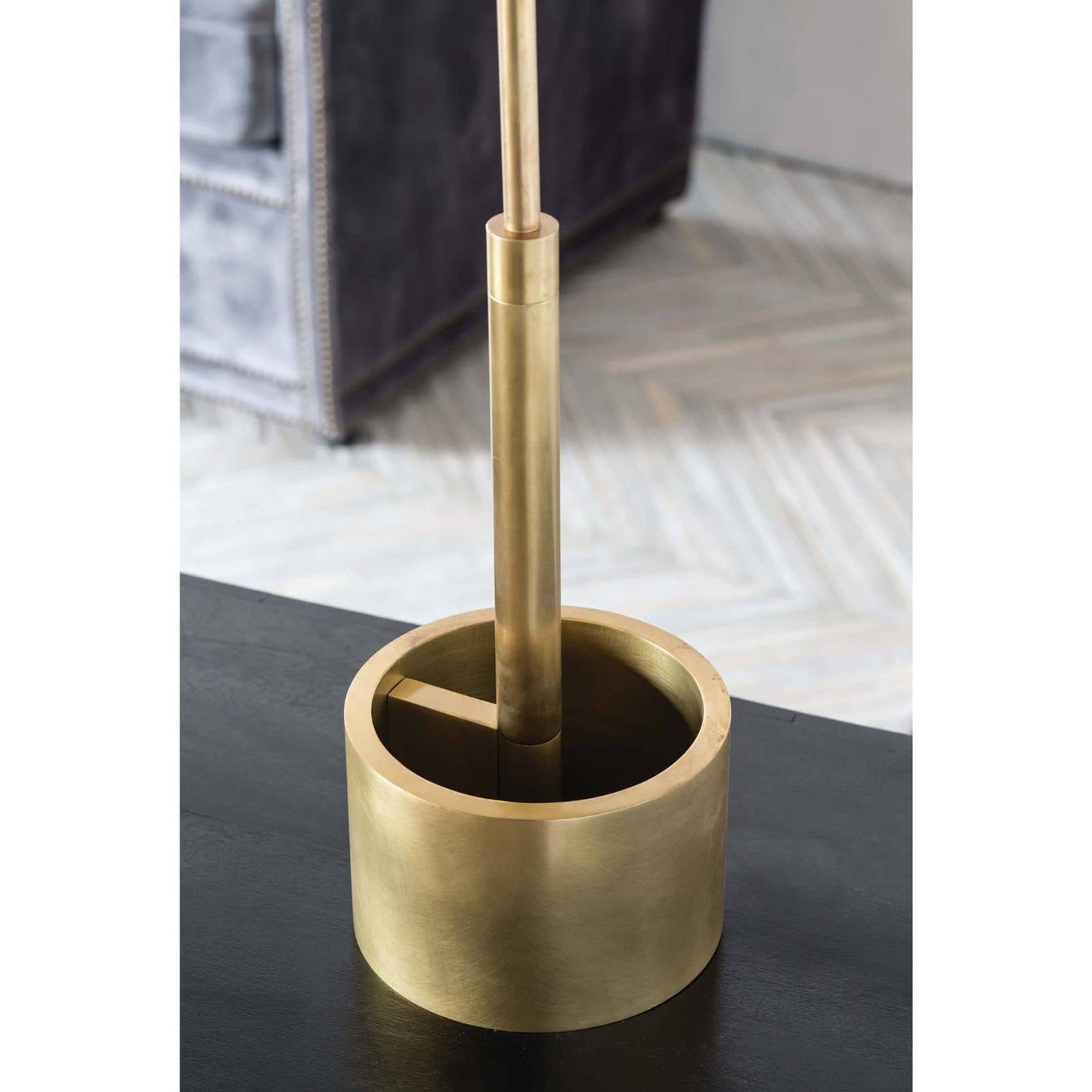 Regina Andrew Geo Rectangle Table Lamp in Natural Brass
