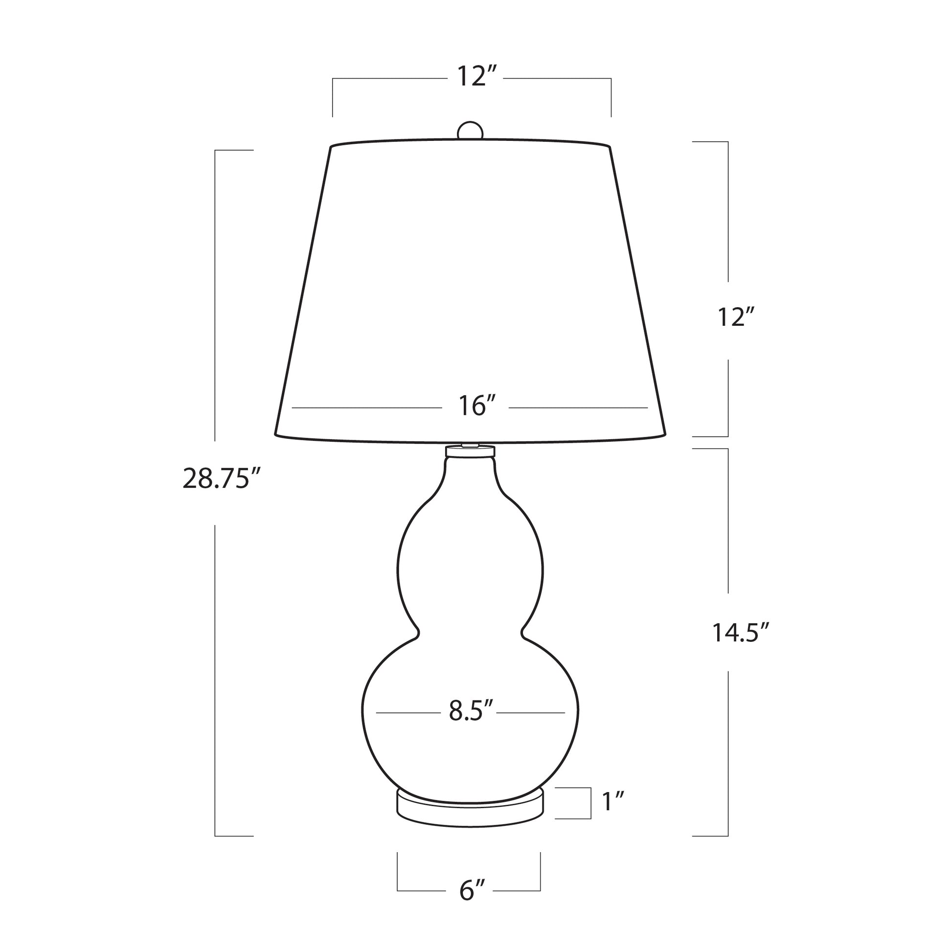 Regina Andrew June Ceramic Table Lamp in Black