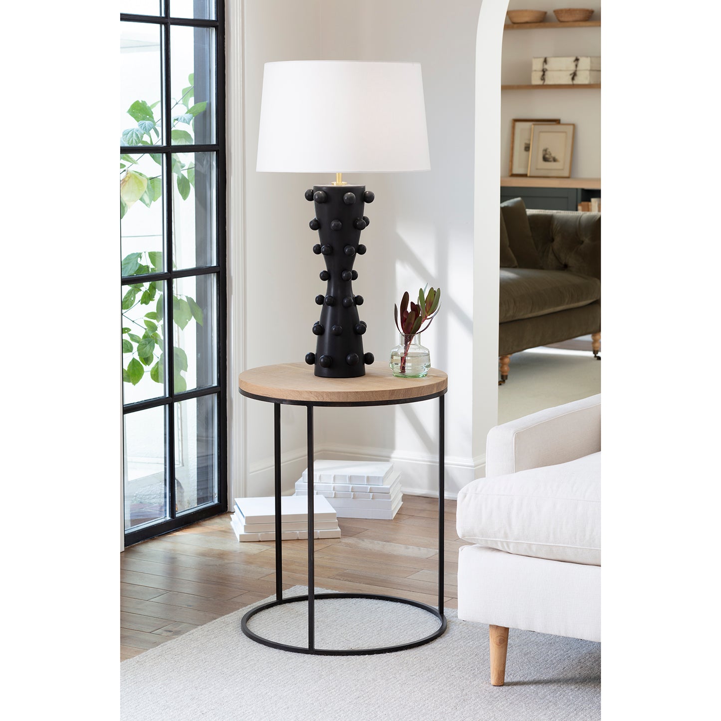 Regina Andrew Pom Pom Ceramic Table Lamp in Black