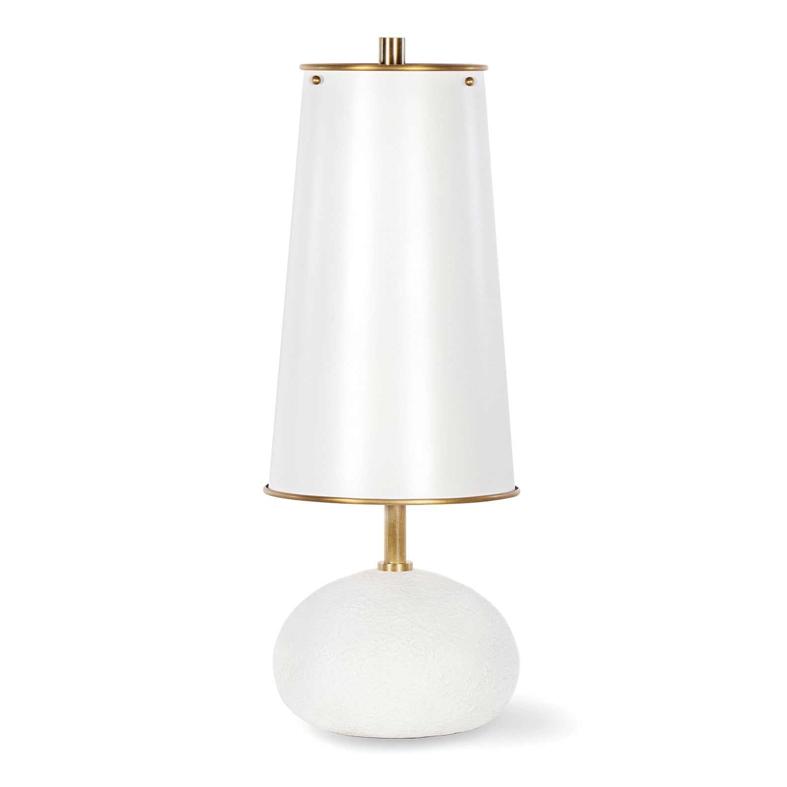 Regina Andrew Hattie Concrete Mini Lamp in White and Natural Brass