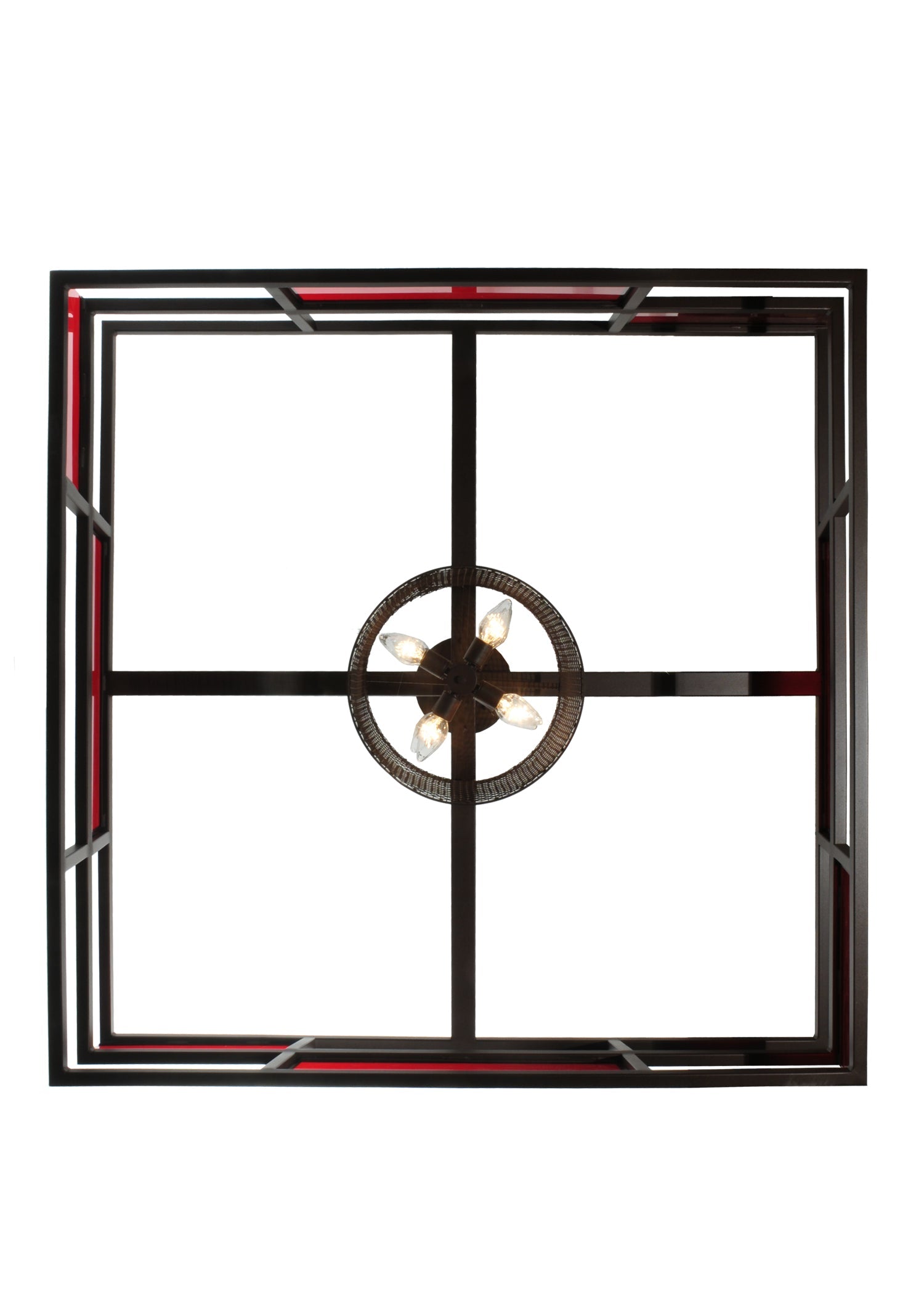 60" Square Tavern Red Block Acrylic Flushmount by 2nd Ave Lighting