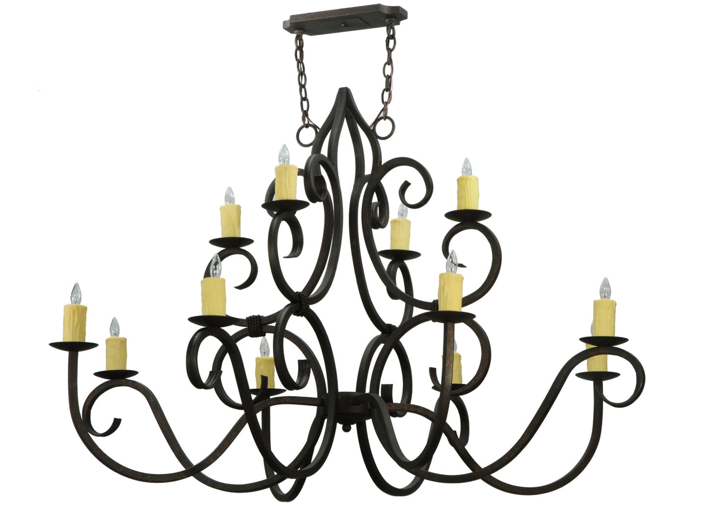 60" Clayton 12-Light Chandelier by 2nd Ave Lighting