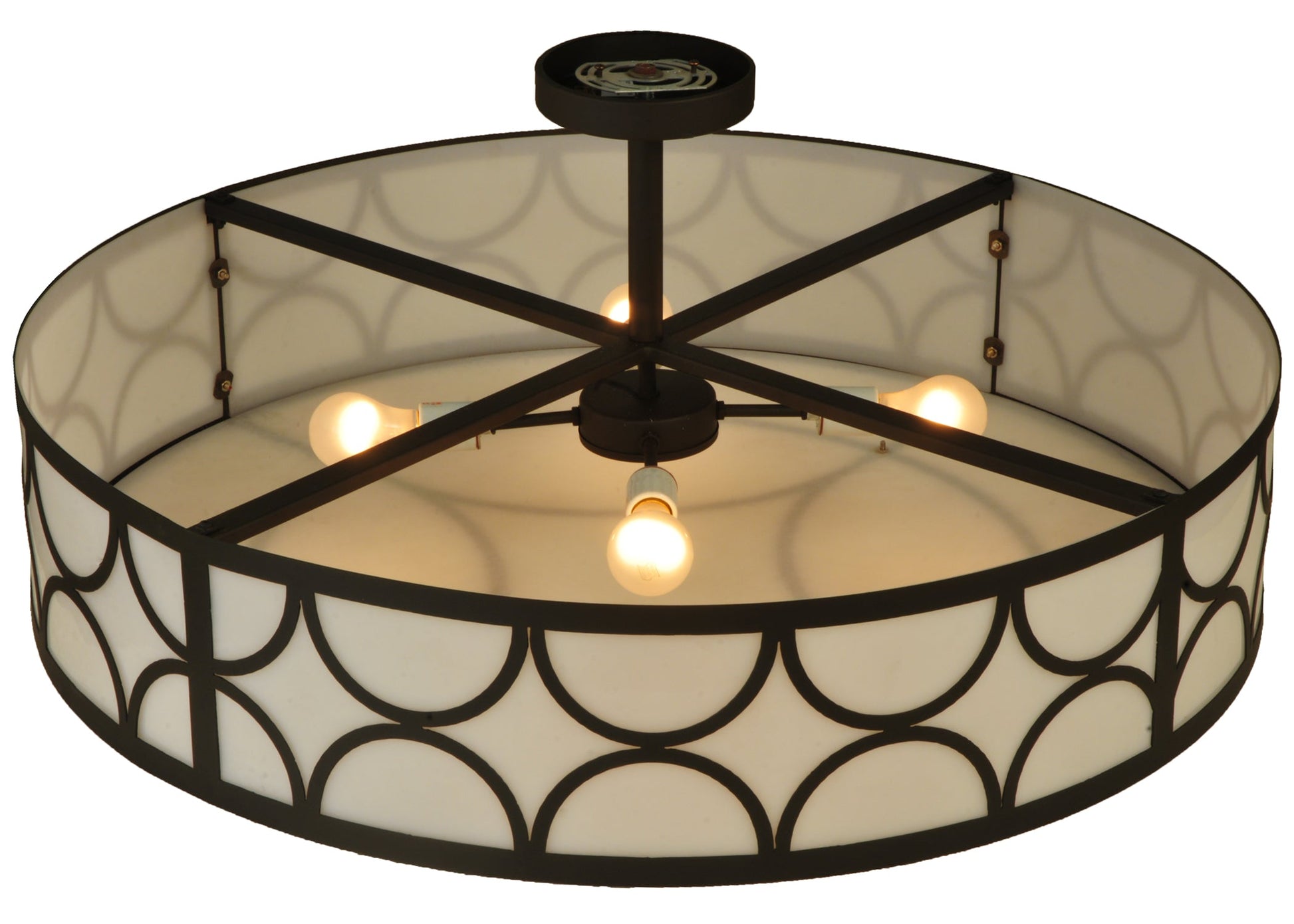 36" Revival Deco Cilindro Semi Flushmount by 2nd Ave Lighting