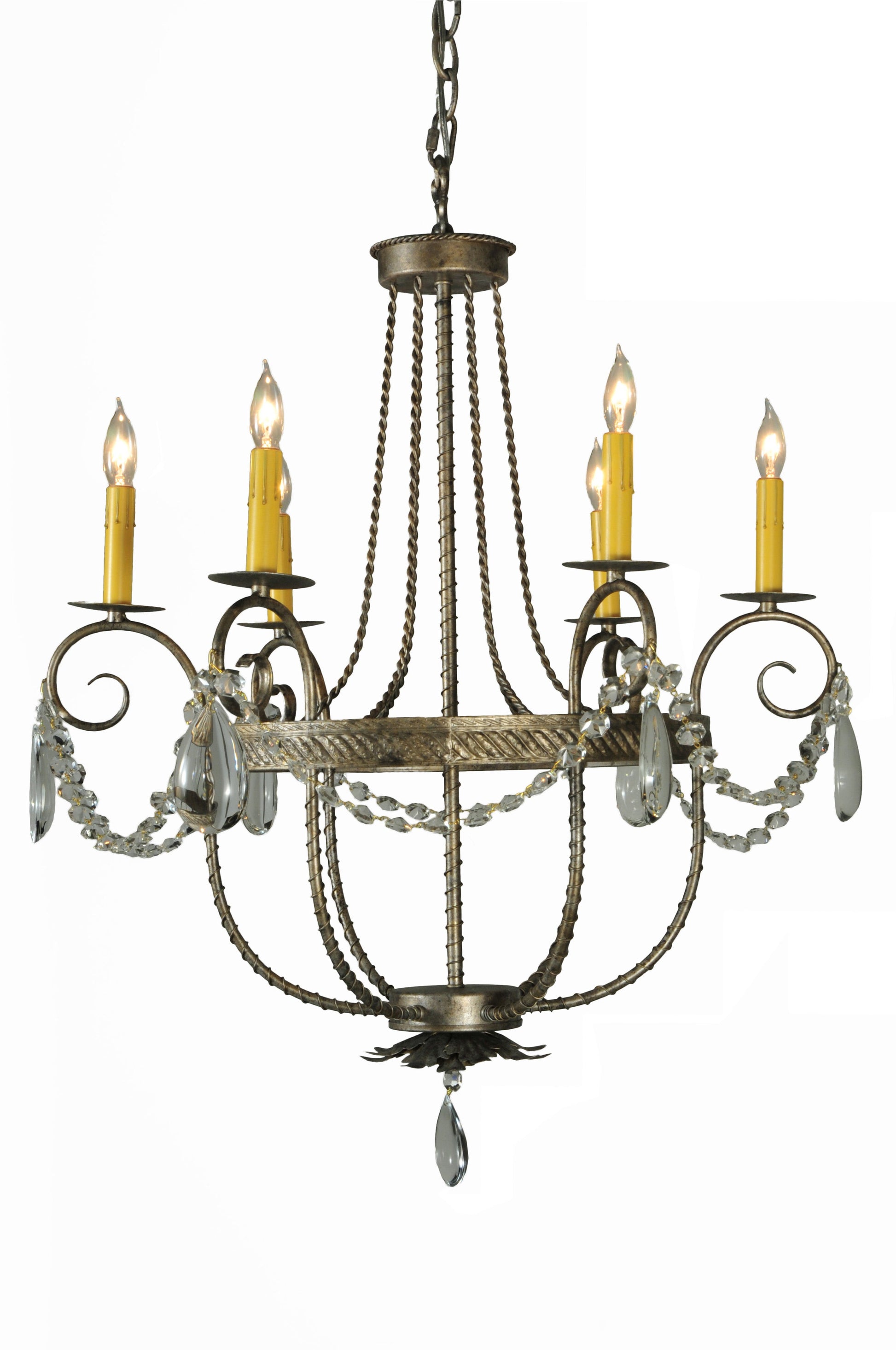 28.5" Antonia 6-Light Crystal Chandelier by 2nd Ave Lighting