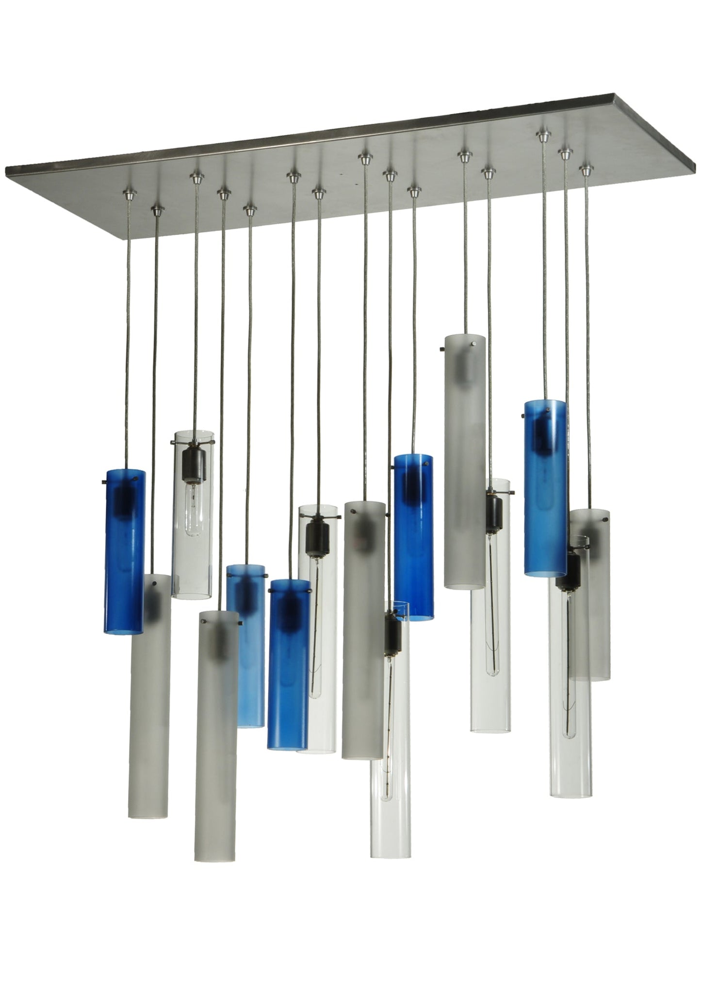 48" Long Cilindro 15-Light Cascading Pendant by 2nd Ave Lighting