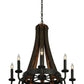 24" Barrel Stave Madera 8-Light Chandelier by 2nd Ave Lighting
