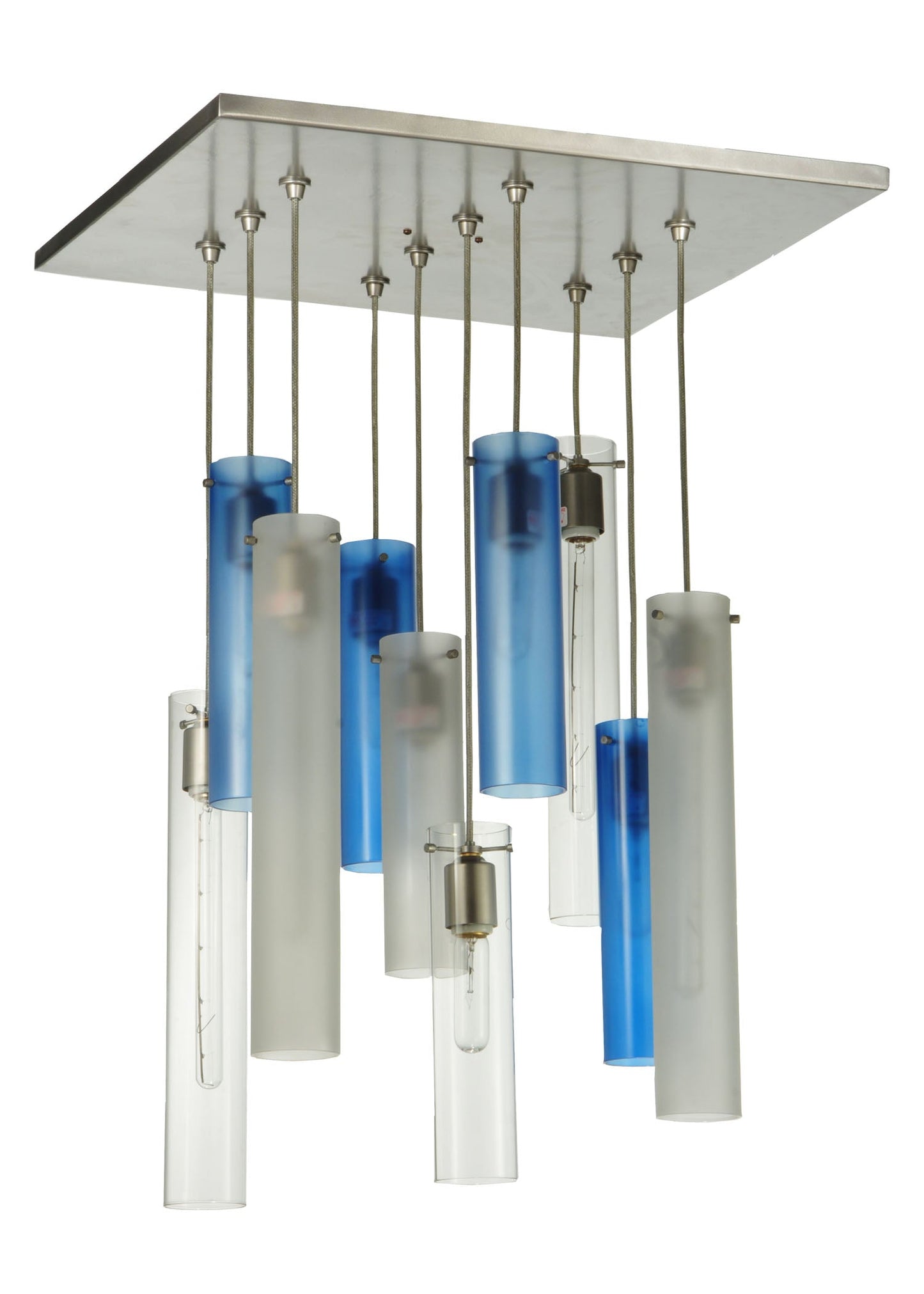 17" Square Cilindro 10-Light Cascading Pendant by 2nd Ave Lighting