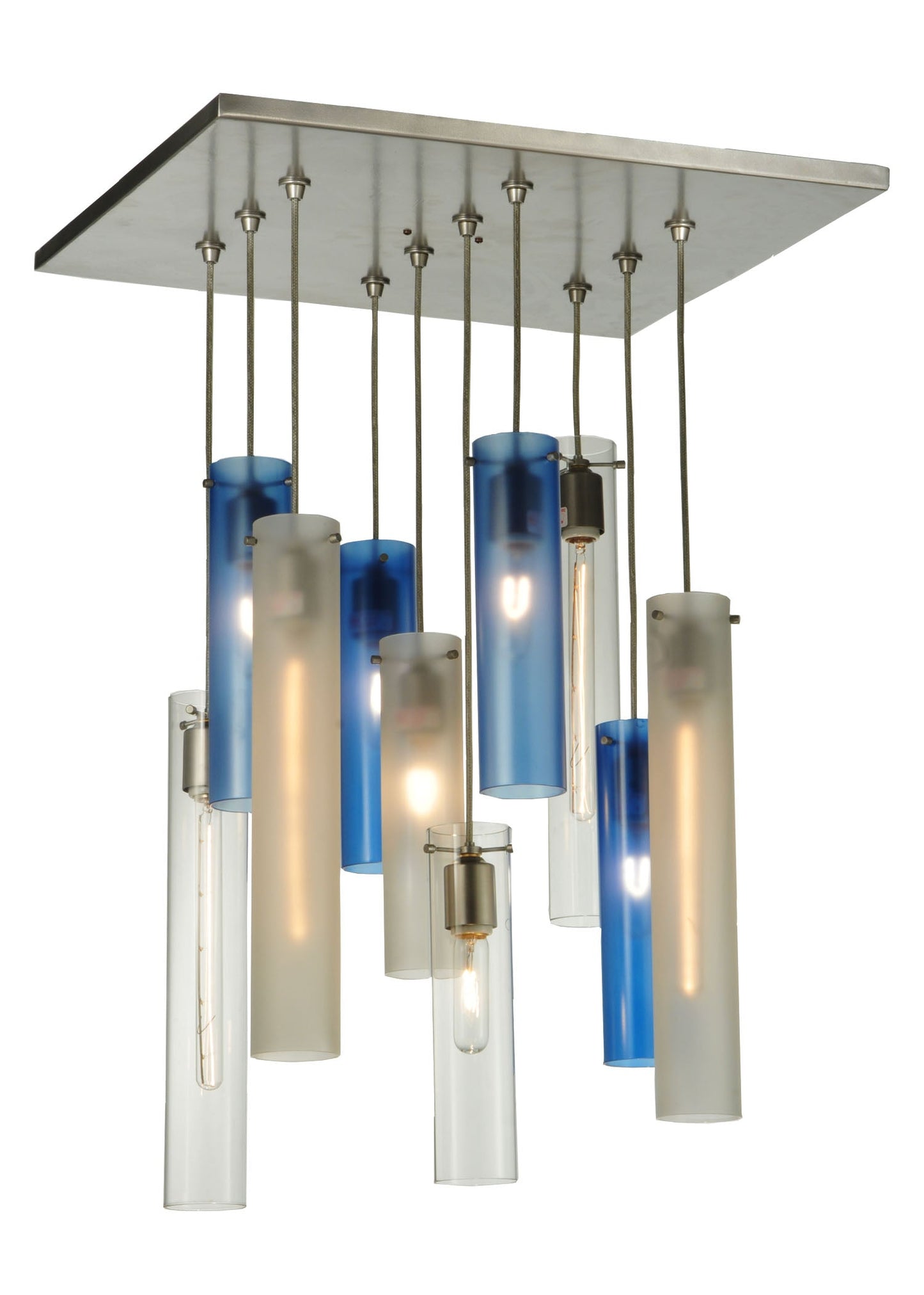 17" Square Cilindro 10-Light Cascading Pendant by 2nd Ave Lighting