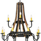 44" Barrel Stave Madera 12-Light Two Tier Chandelier by 2nd Ave Lighting
