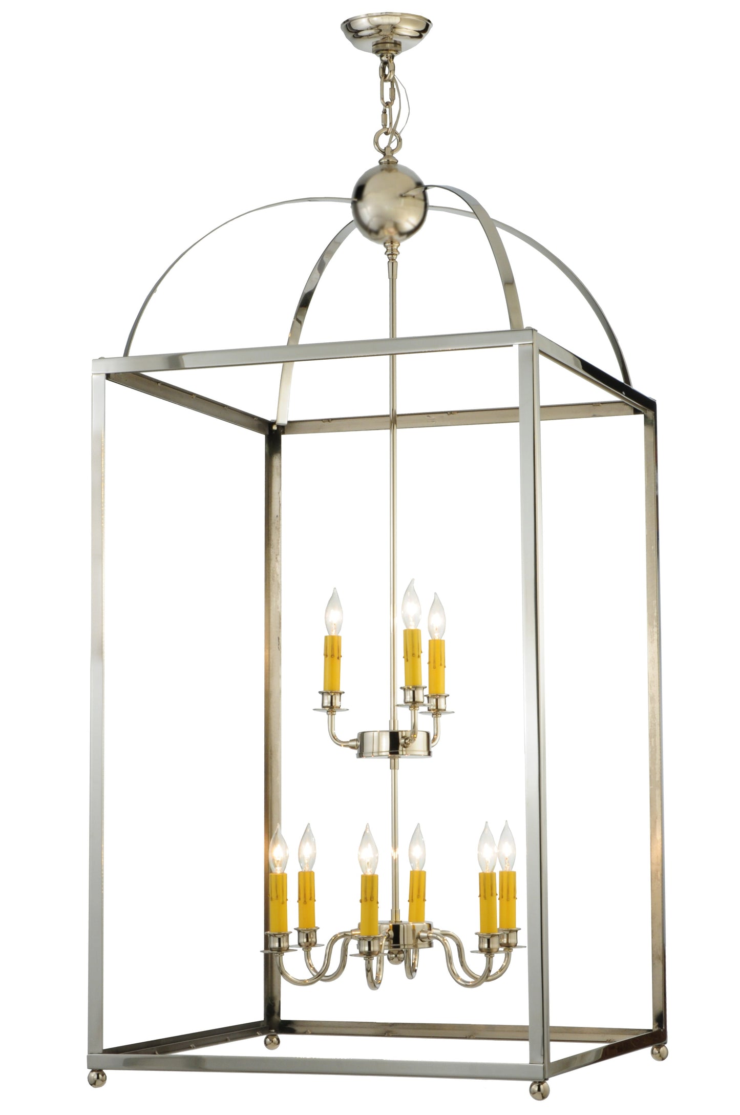 24" Square Pavilion Polished Nickel Pendant by 2nd Ave Lighting