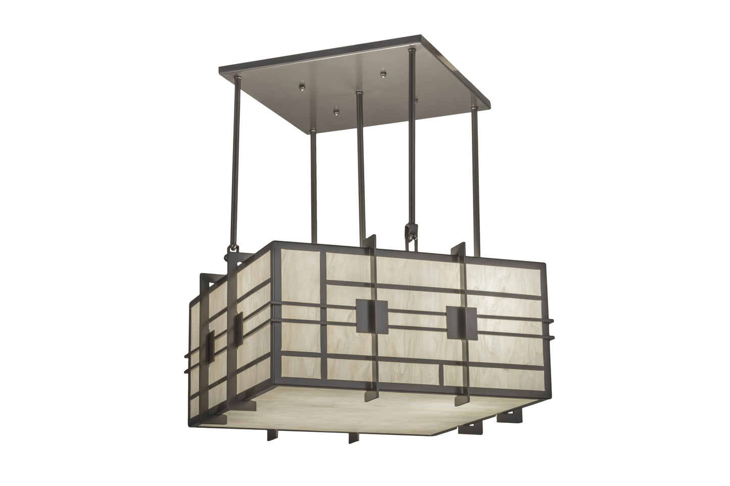 24" Square Spalding Pendant by 2nd Ave Lighting
