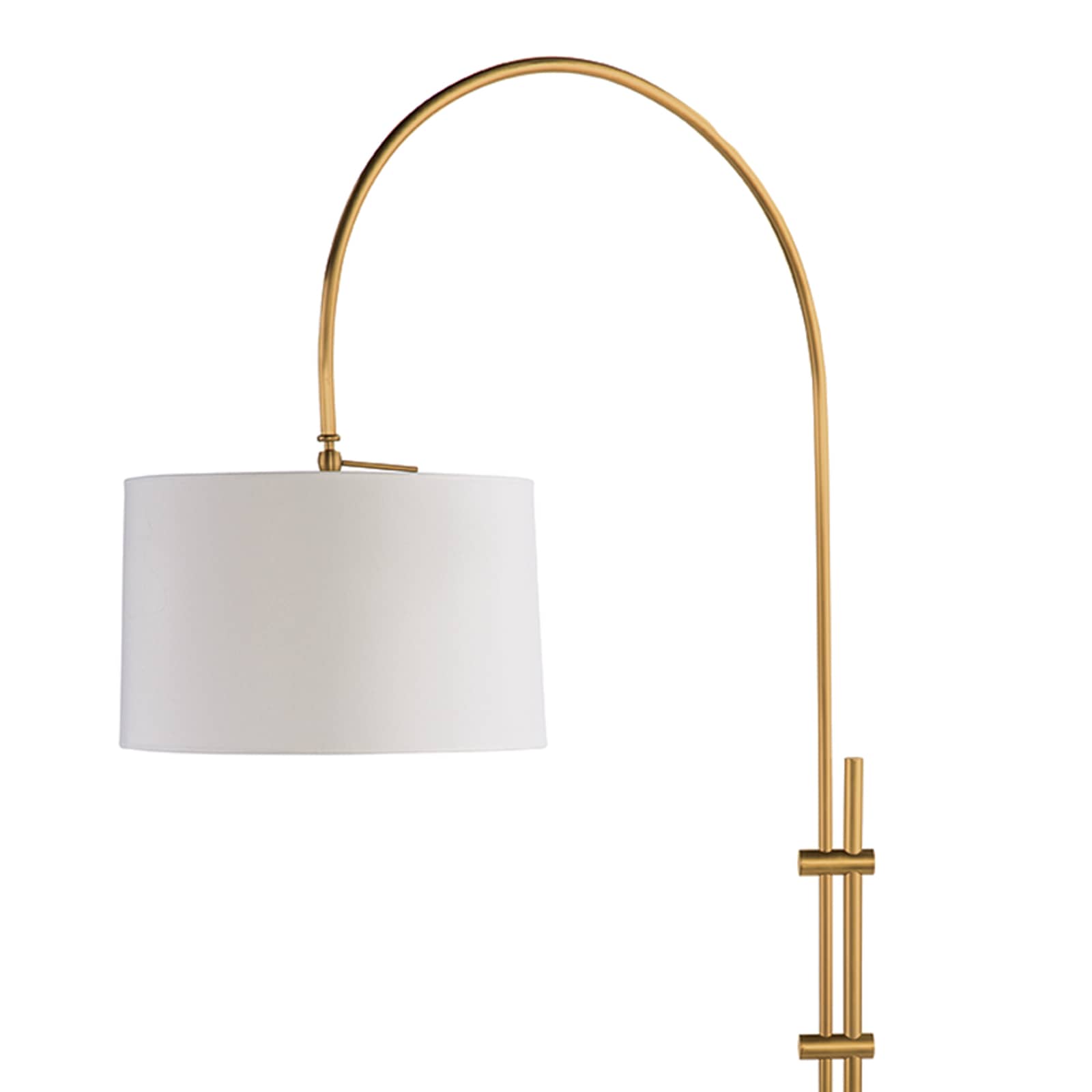 Regina Andrew Arc Floor Lamp With Fabric Shade in Natural Brass