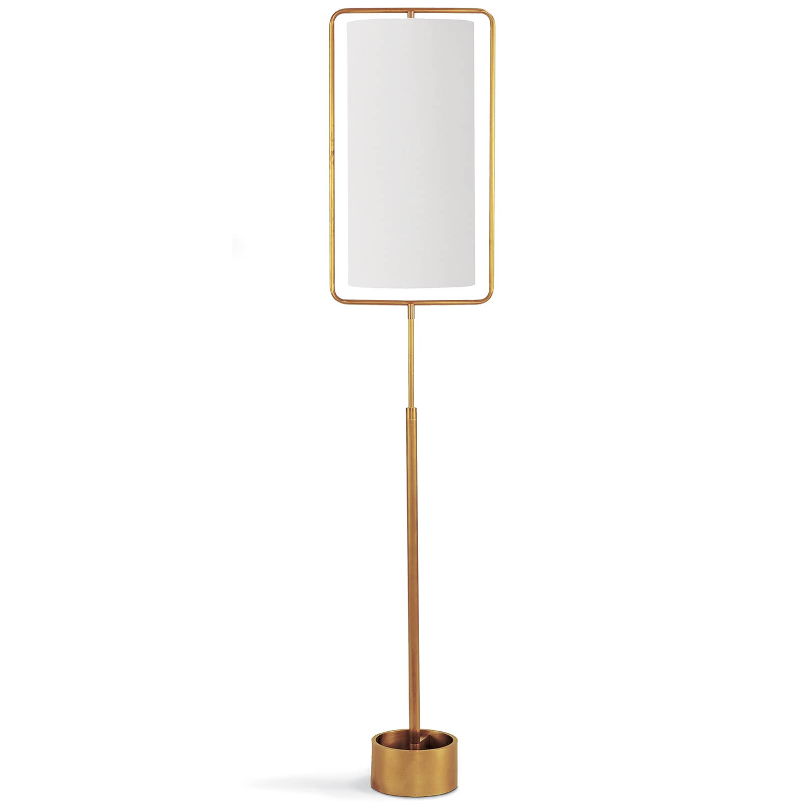 Regina Andrew Geo Rectangle Floor Lamp in Natural Brass