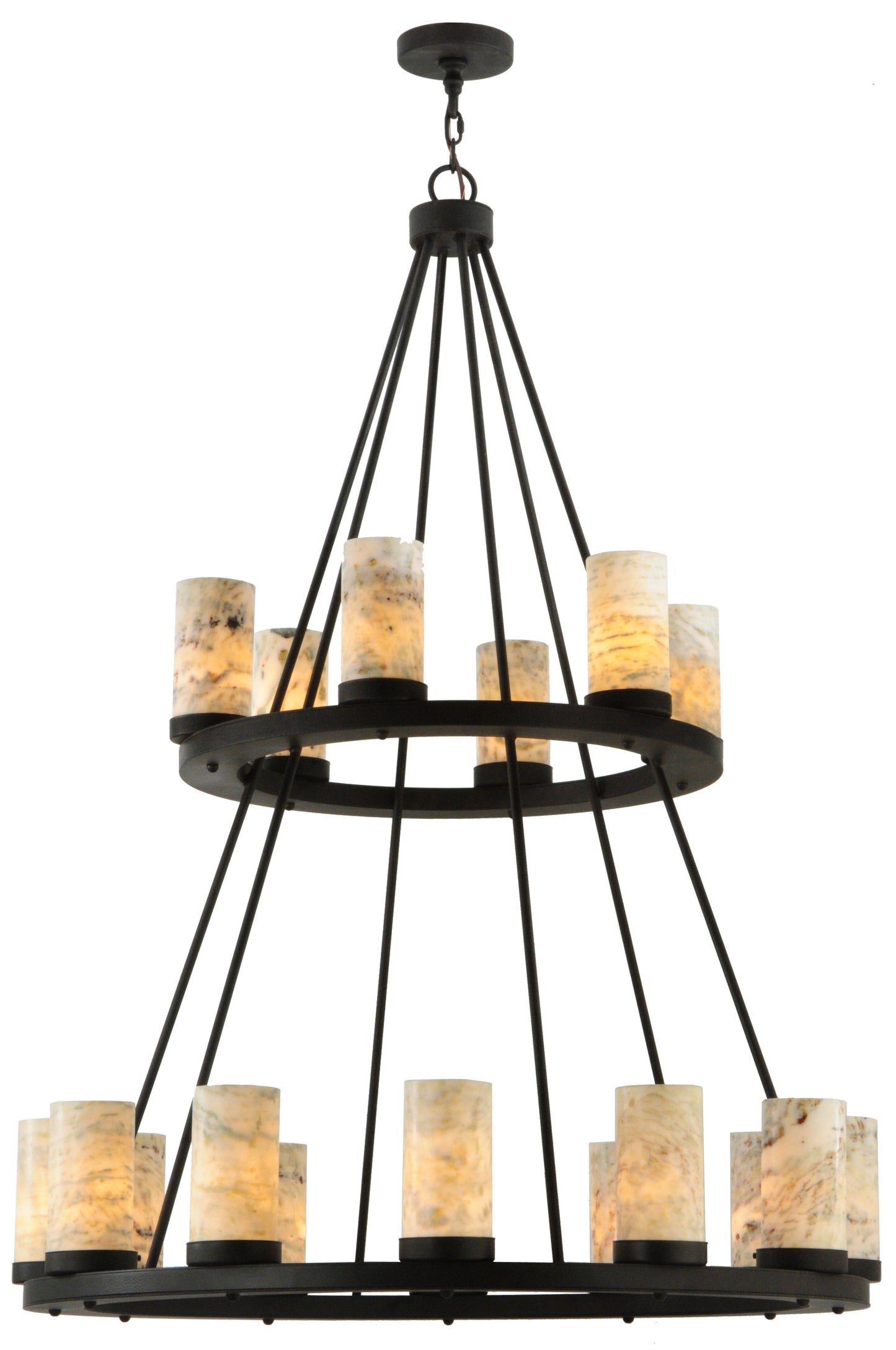 42" Loxley Jadestone 18-Light Two Tier Chandelier by 2nd Ave Lighting