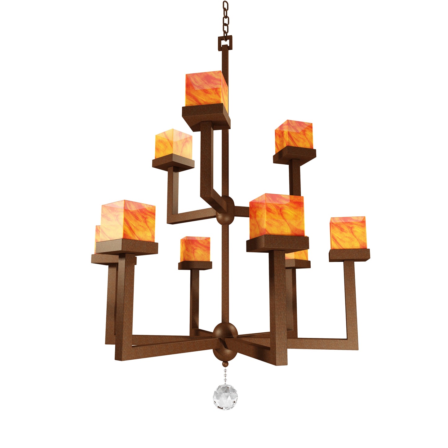 48" Vox 9-Light Two Tier Chandelier by 2nd Ave Lighting