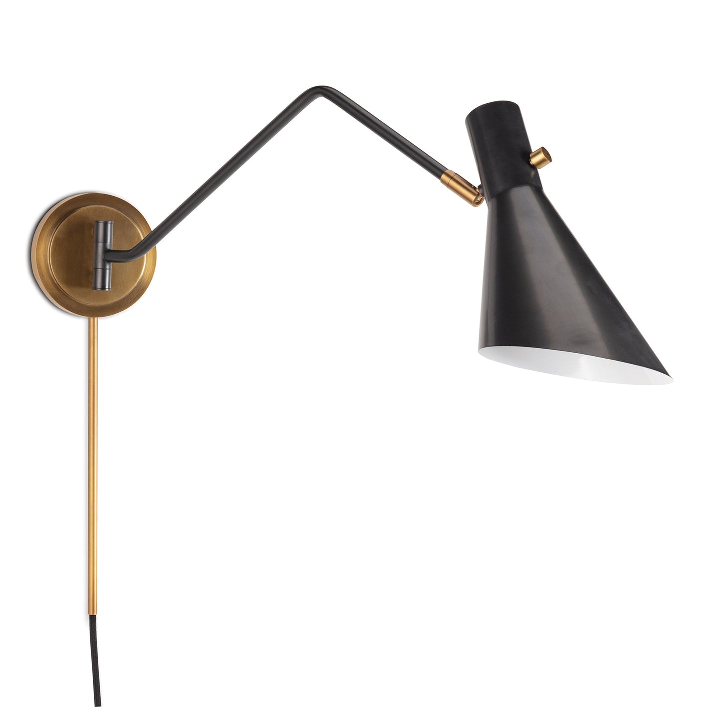Regina Andrew Spyder Single Arm Sconce in Blackened Brass and Natural Brass