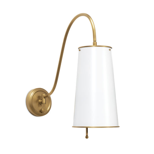 Regina Andrew Hattie Sconce in White and Natural Brass