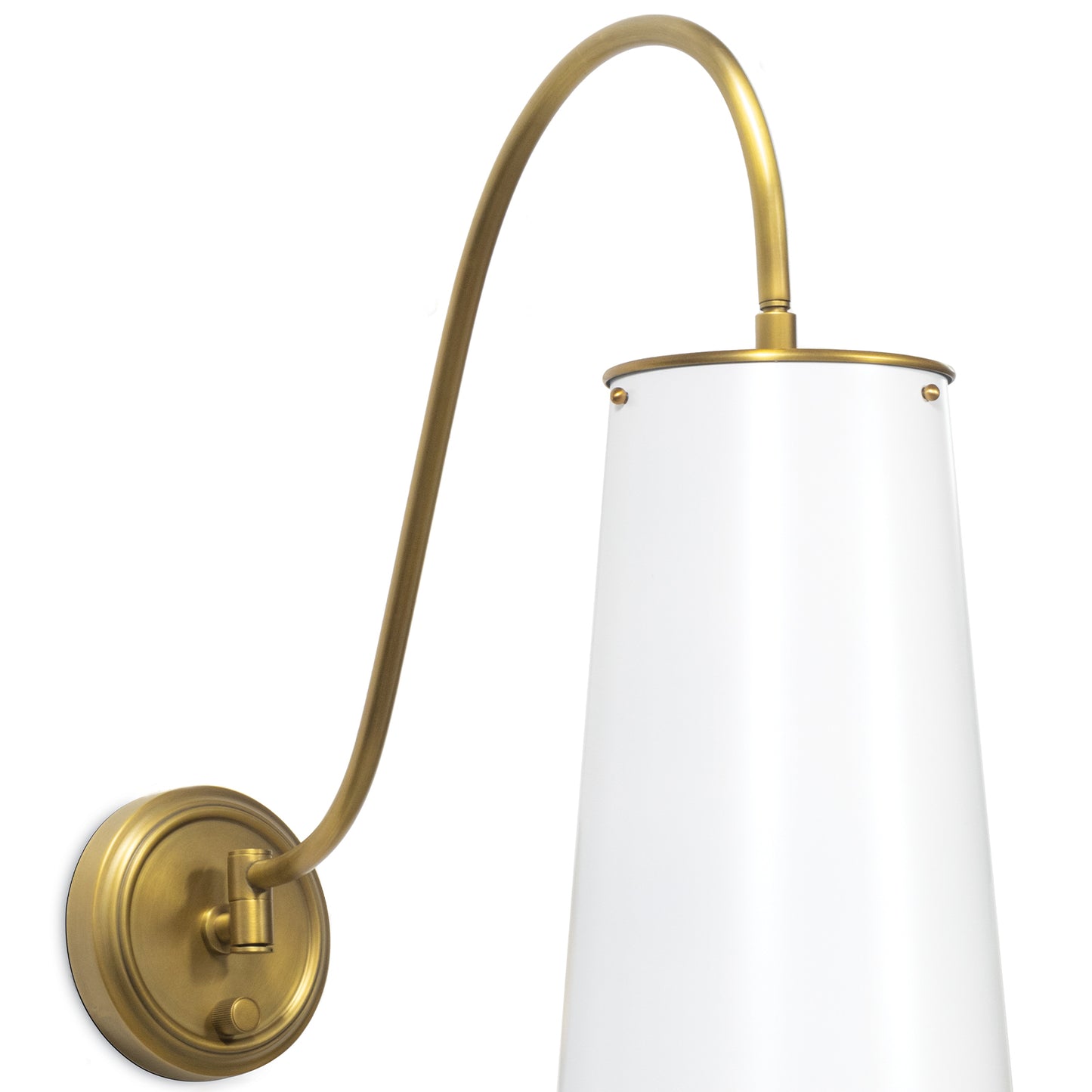 Regina Andrew Hattie Sconce in White and Natural Brass