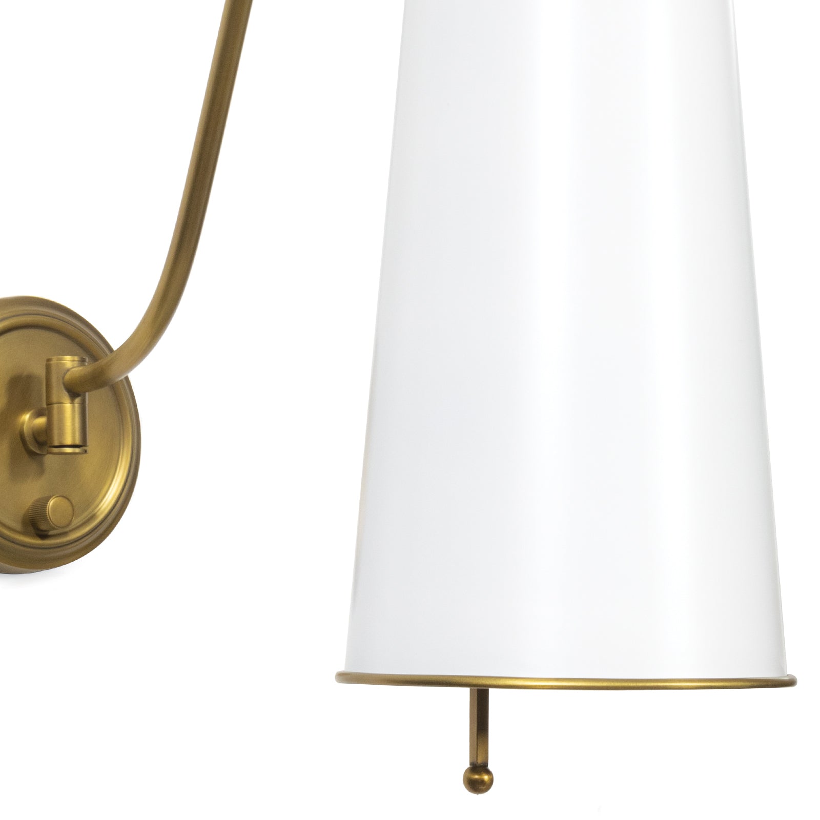 Regina Andrew Hattie Sconce in White and Natural Brass