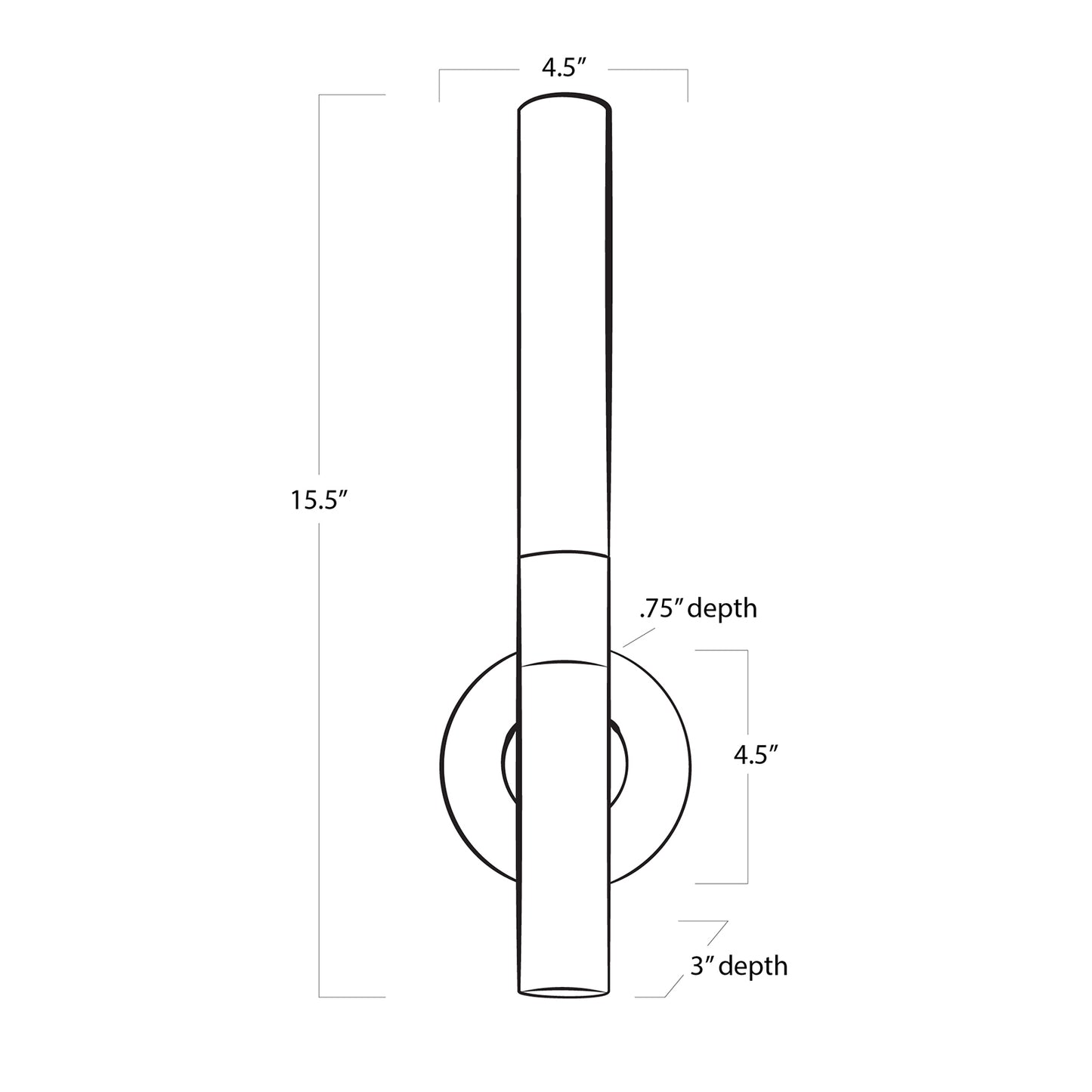 Regina Andrew Wick Sconce Single in Polished Nickel