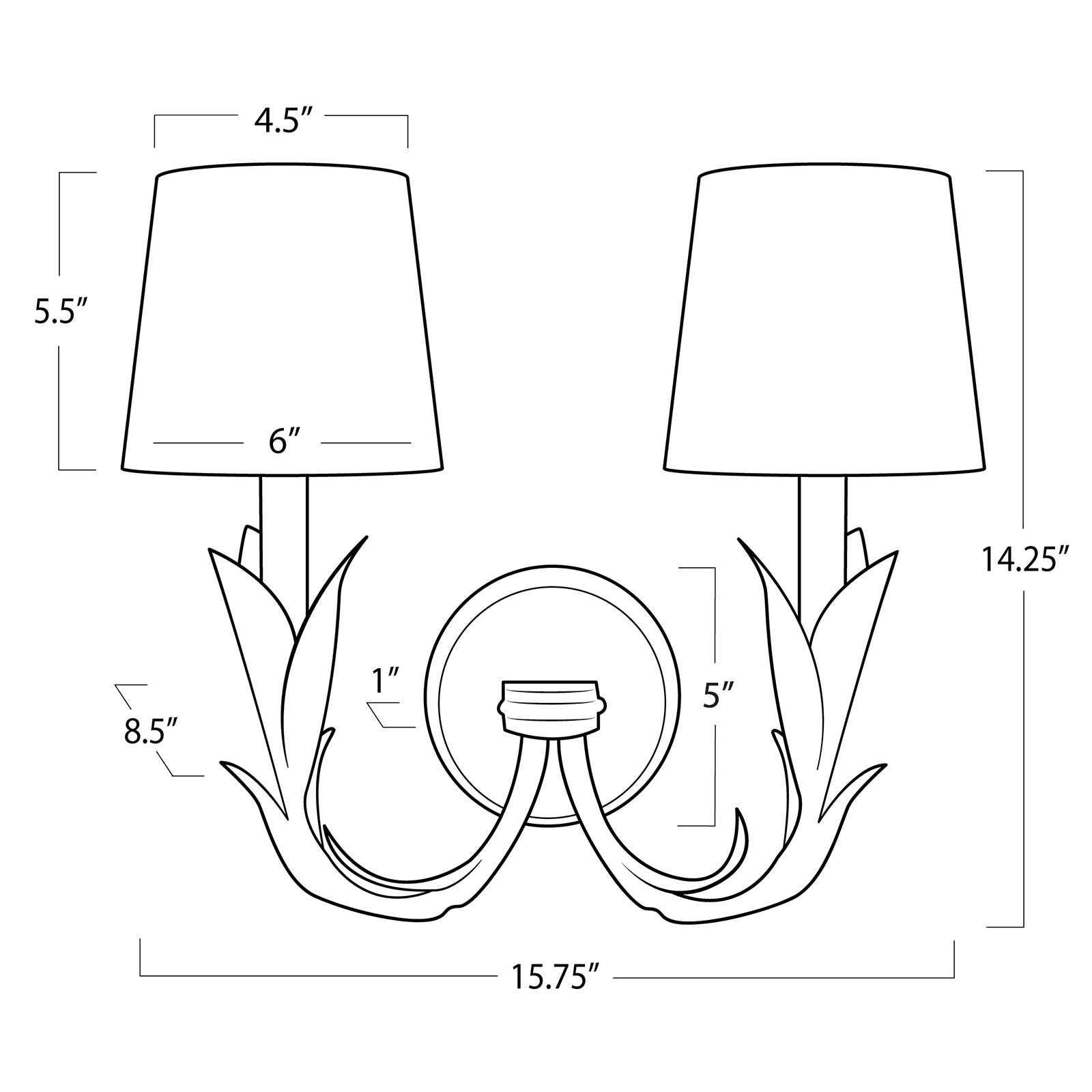 Regina Andrew River Reed Sconce Double in White