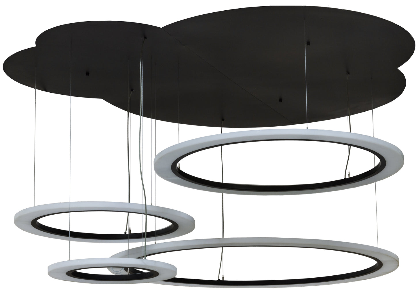 84" Anillo 4 Ring LED Cascading Pendant by 2nd Ave Lighting
