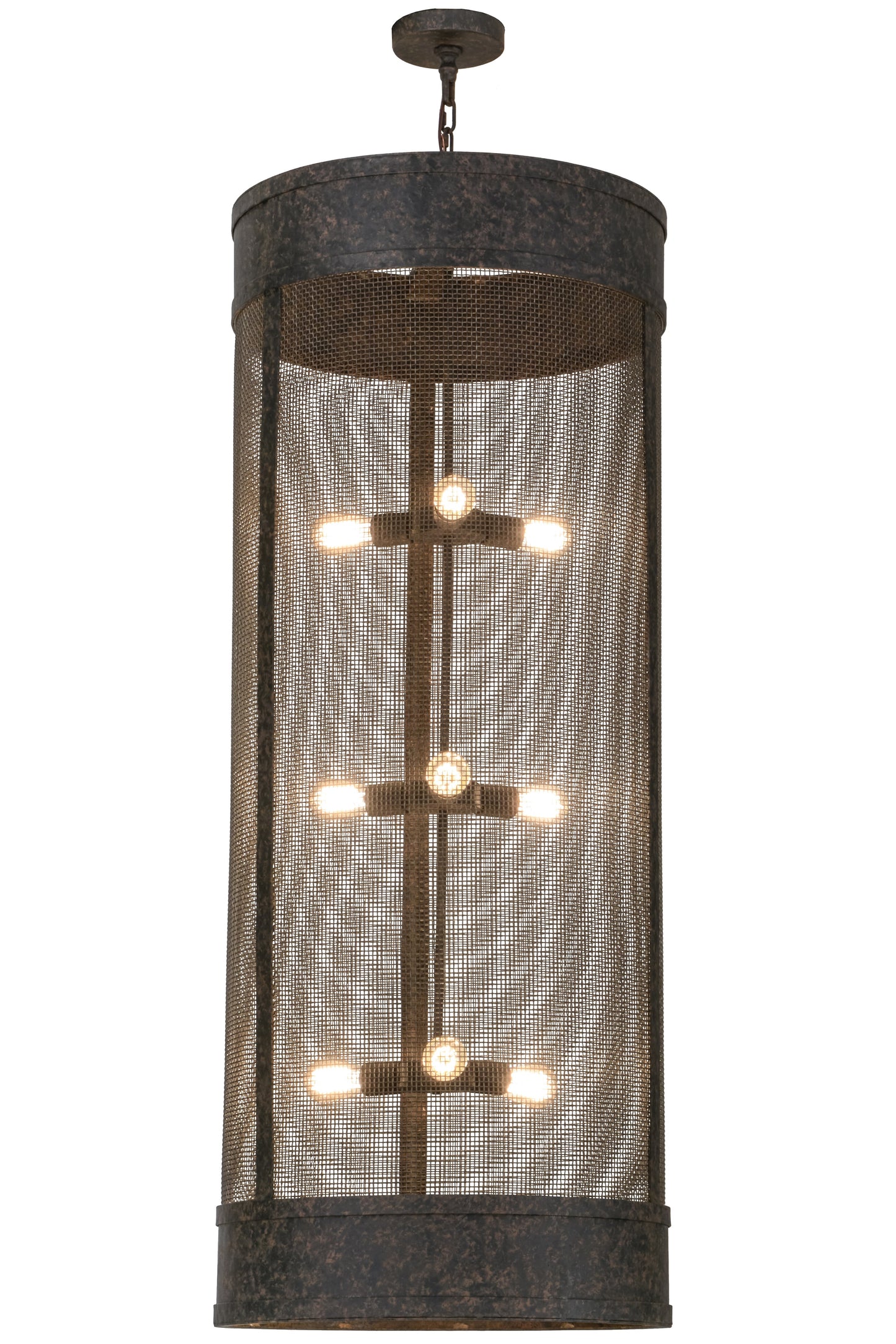 24" Cilindro Cage 9-Light Pendant by 2nd Ave Lighting