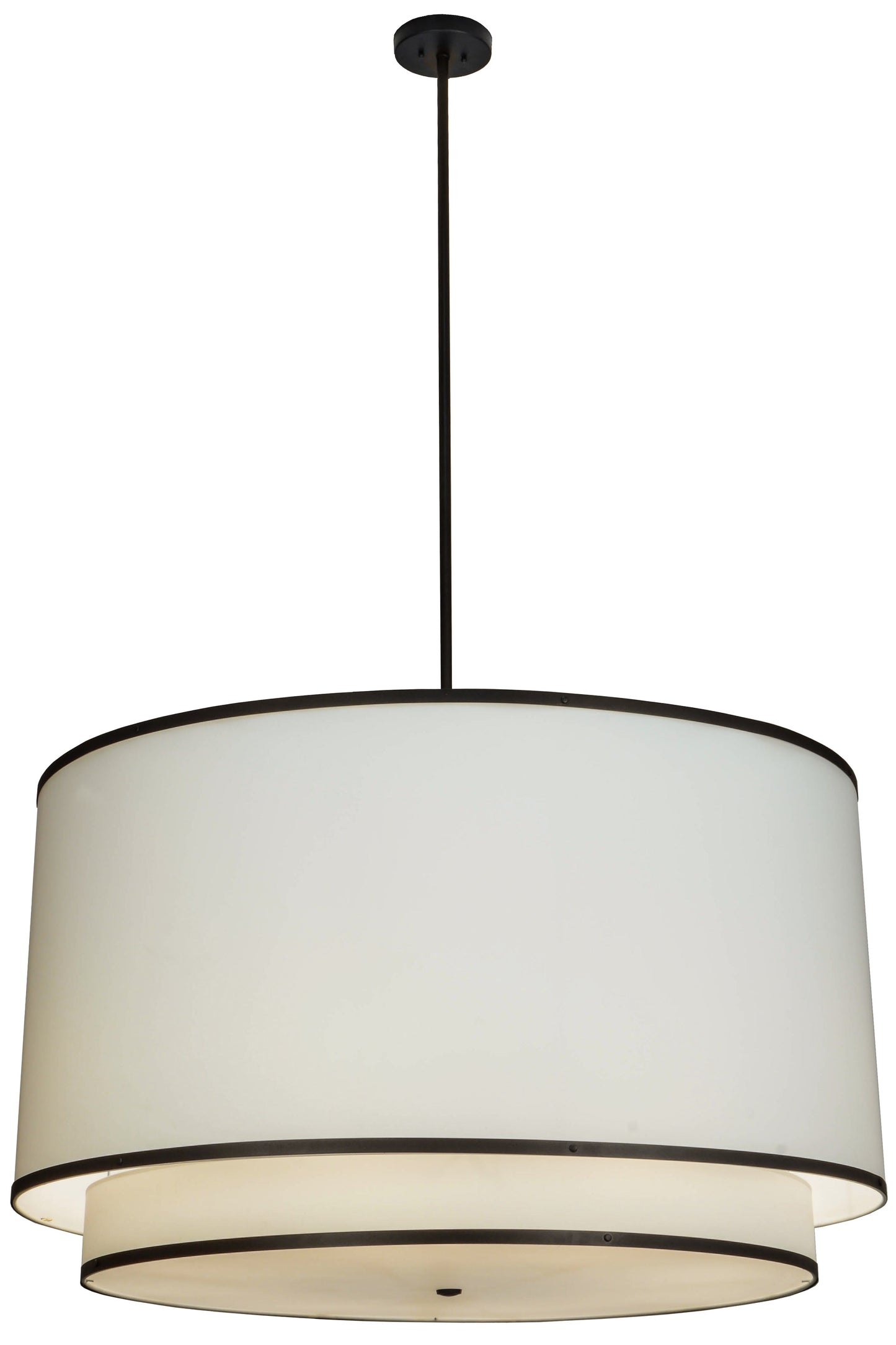48" Cilindro White 2 Tier Textrene Pendant by 2nd Ave Lighting