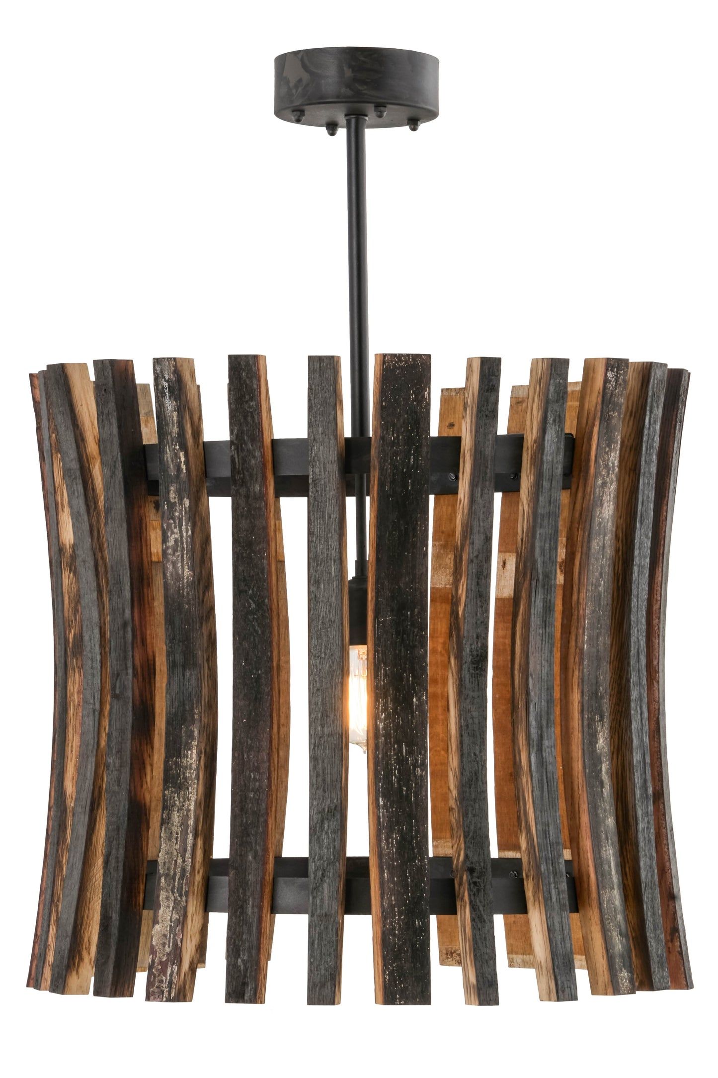24" Barrel Stave Madera Pendant by 2nd Ave Lighting