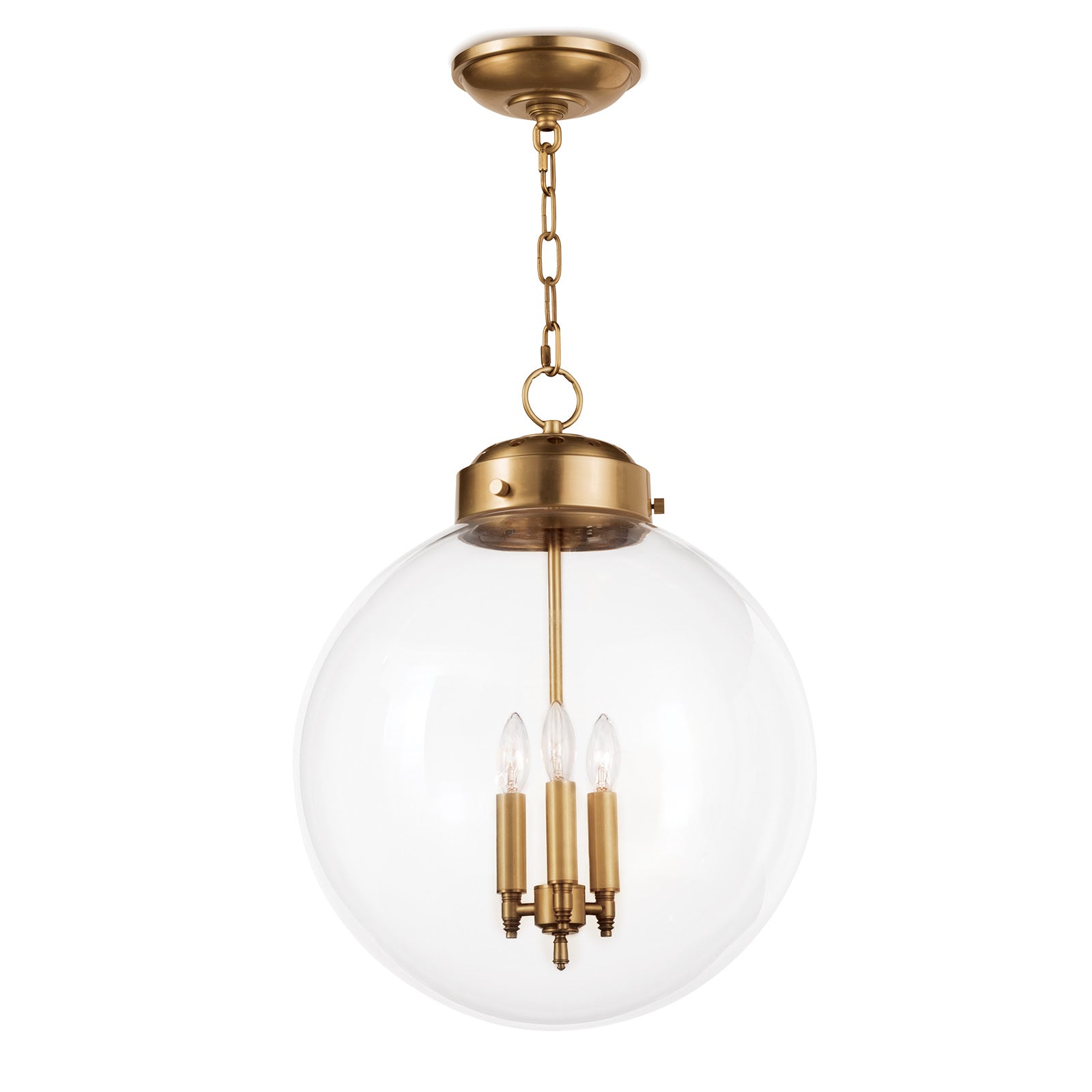 Southern Living Globe Pendant in Natural Brass