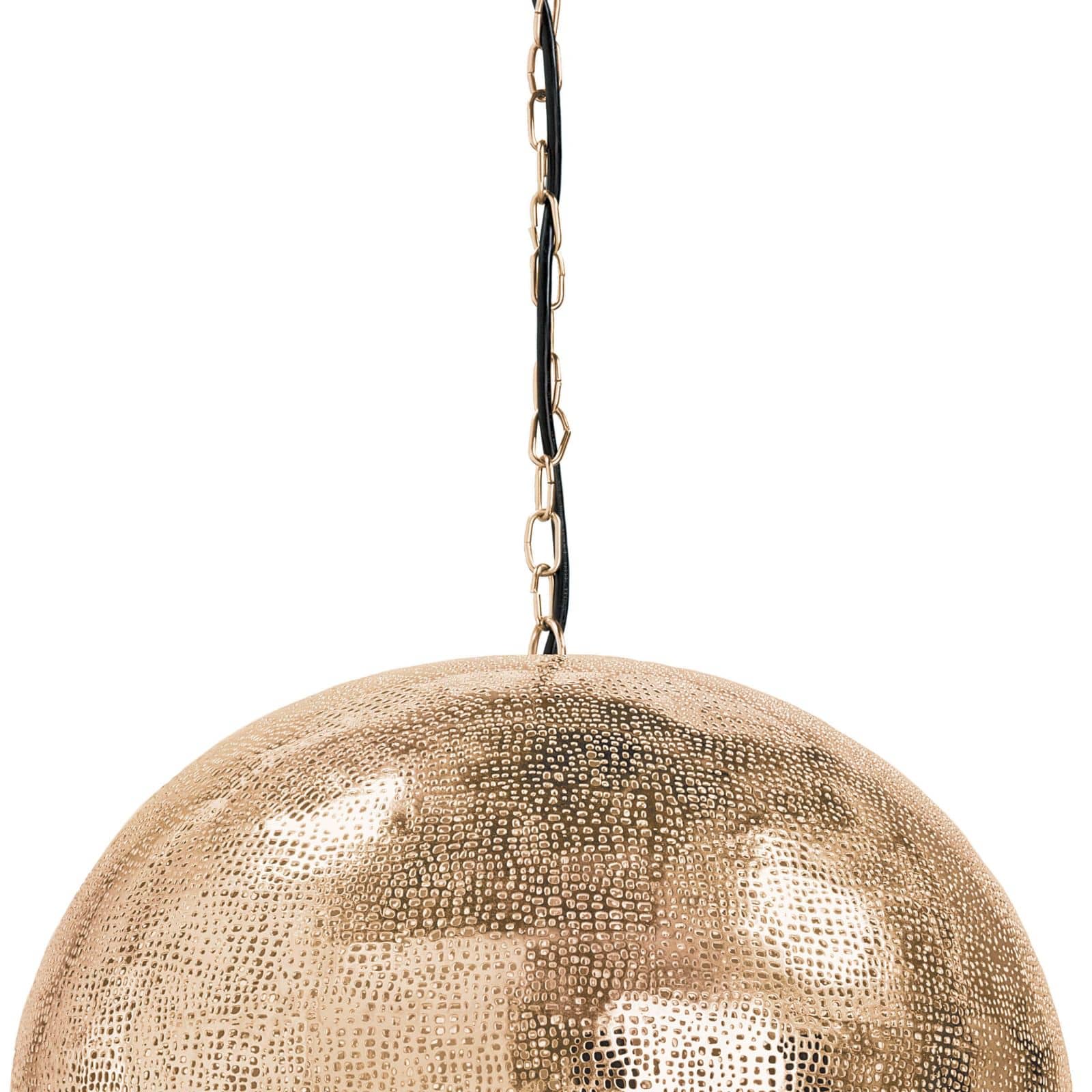Regina Andrew Pierced Metal Sphere Pendant in Natural Brass