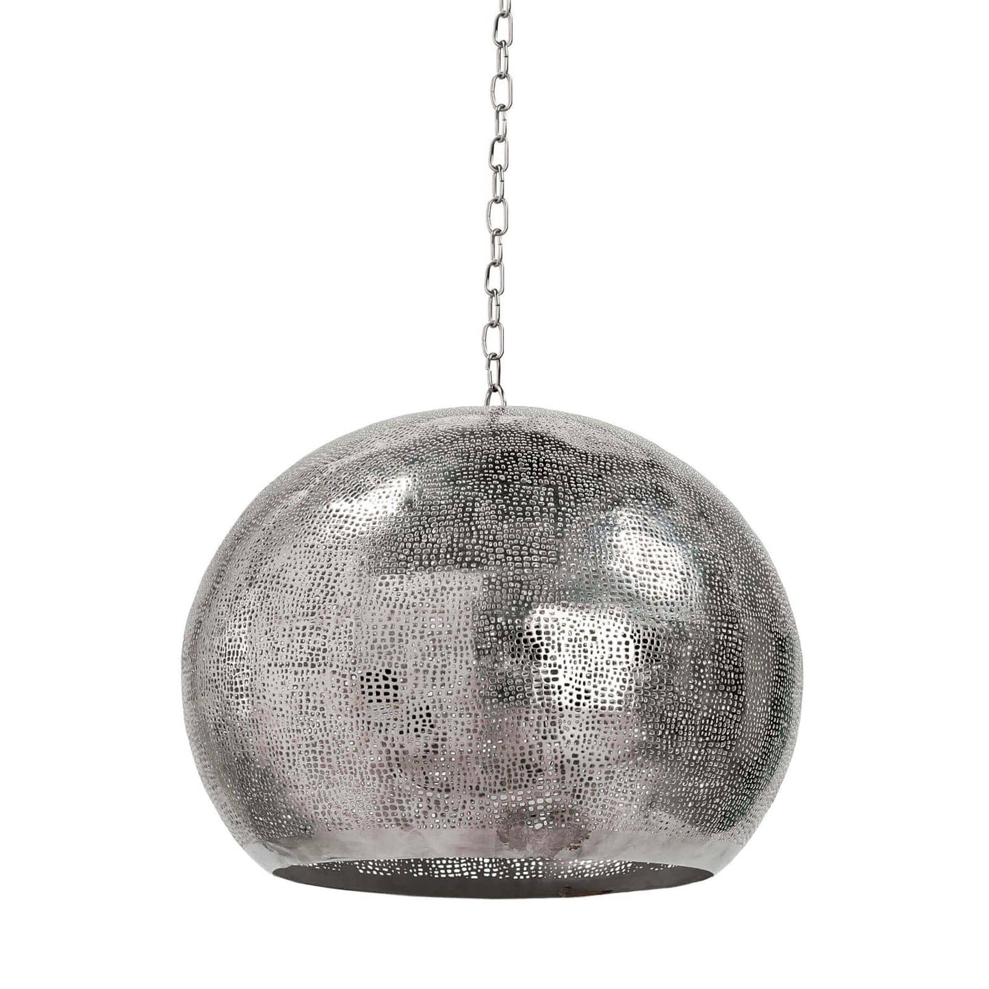 Regina Andrew Pierced Metal Sphere Pendant in Polished Nickel