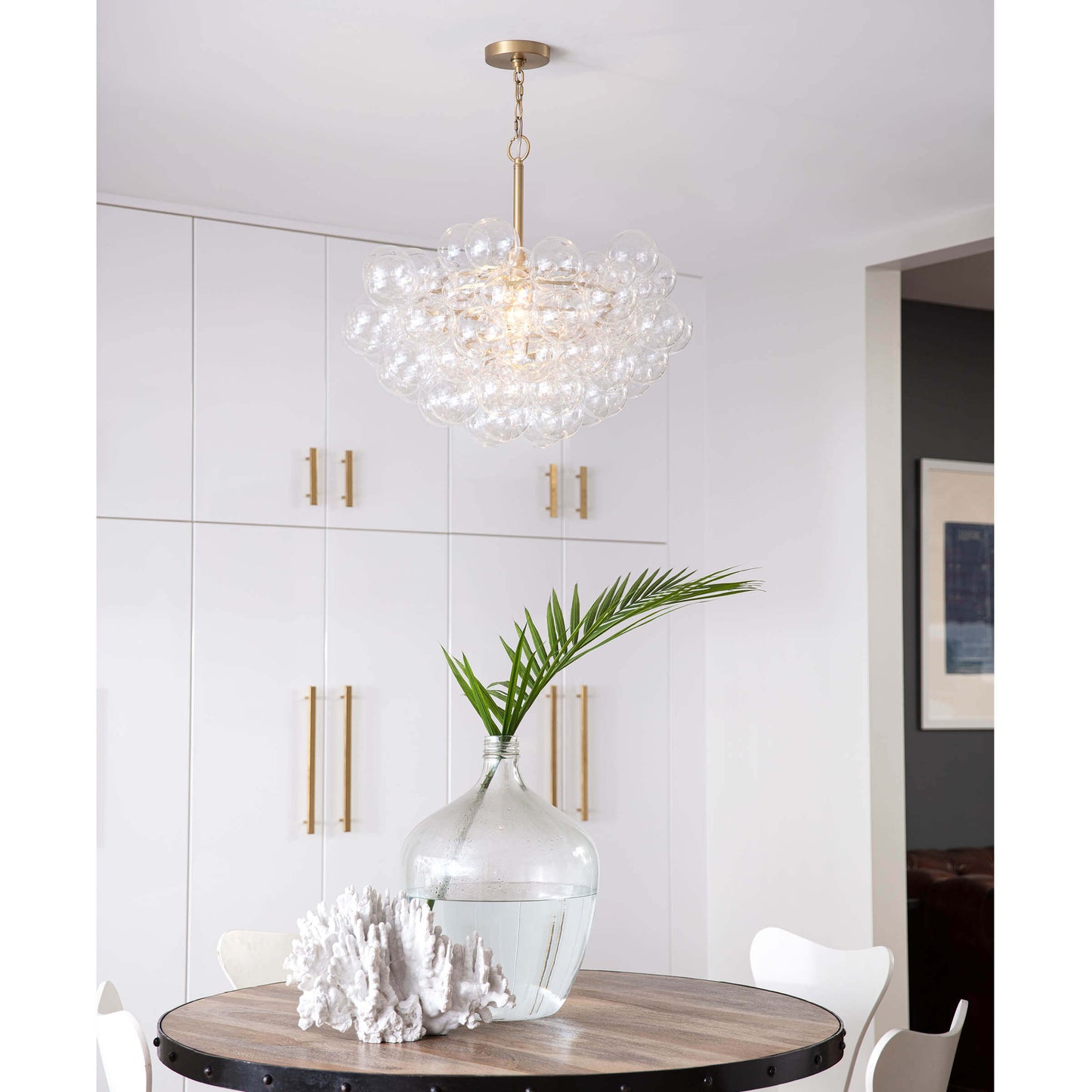 Regina Andrew Bubbles Chandelier in Clear Natural Brass