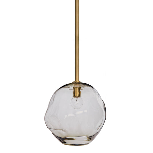 Regina Andrew Molten Pendant Large With Smoke Glass in Natural Brass