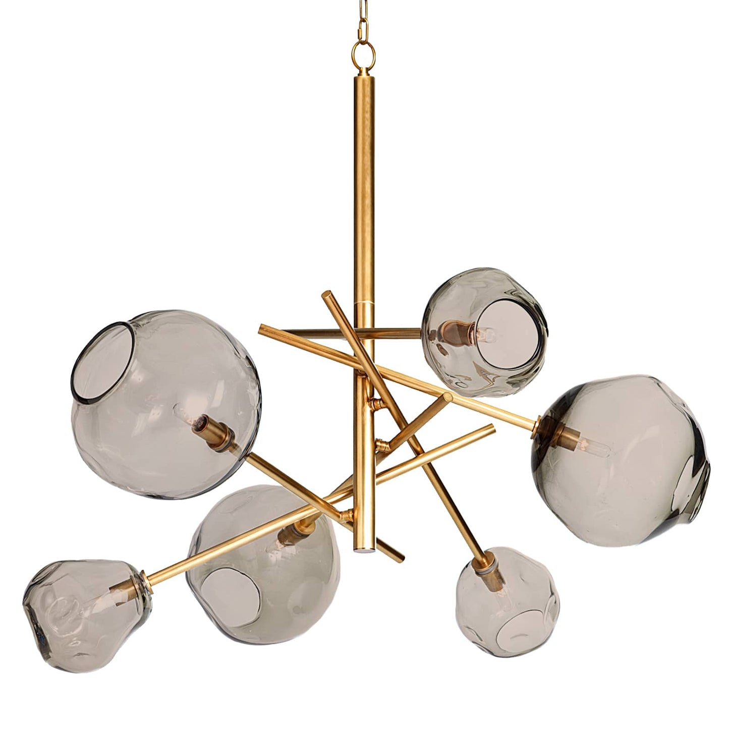 Regina Andrew Molten Chandelier With Smoke Glass in Natural Brass