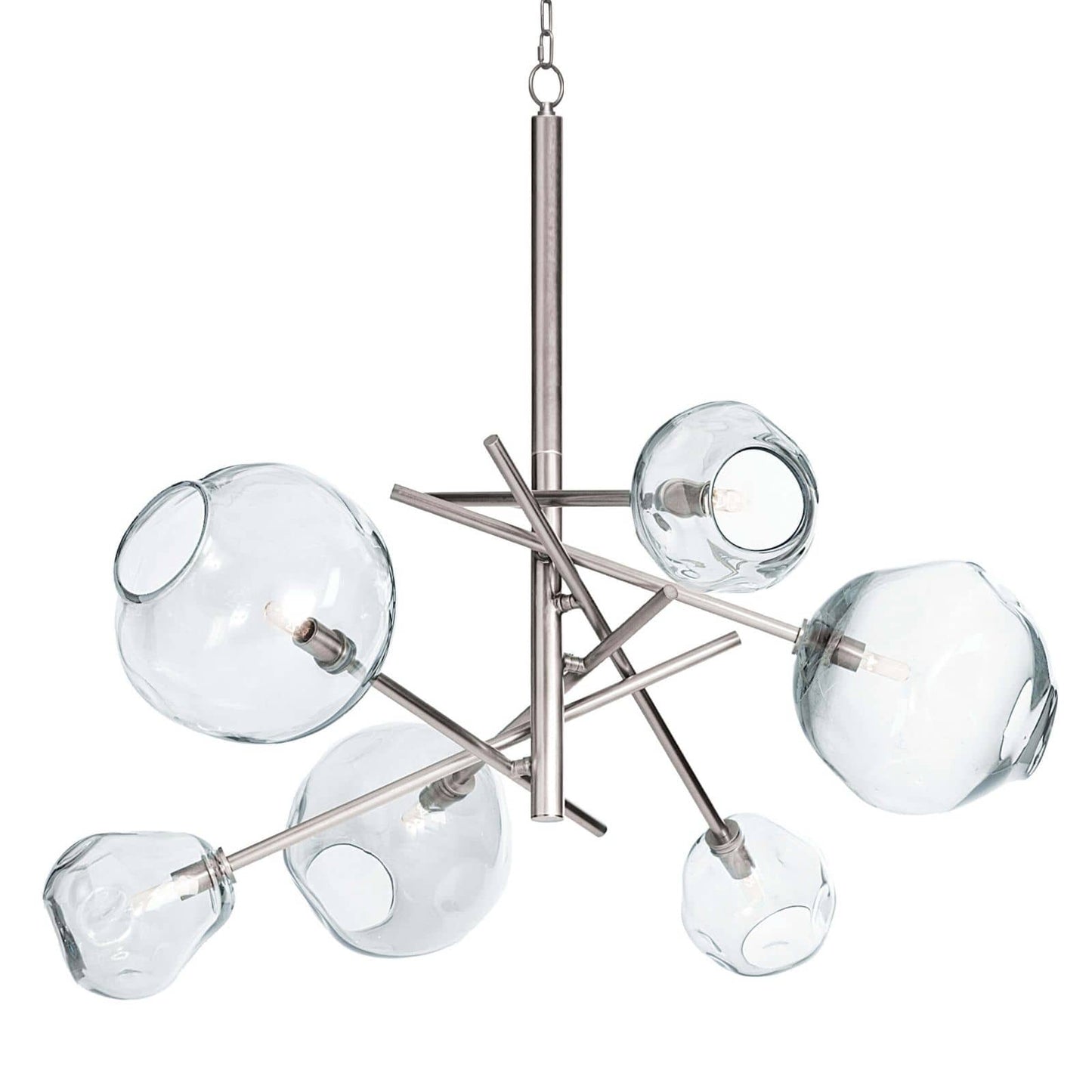 Regina Andrew Molten Chandelier With Clear Glass in Polished Nickel