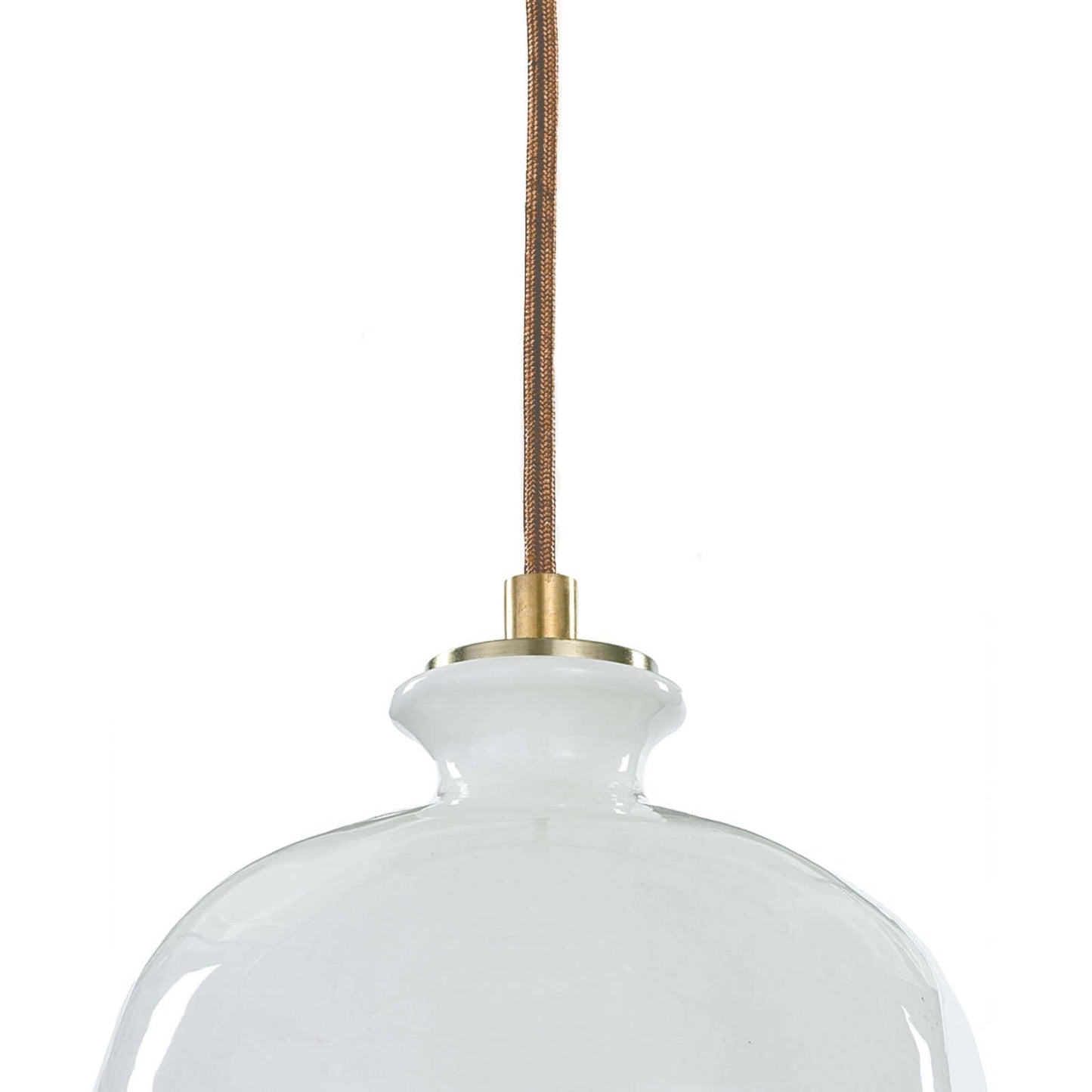 Regina Andrew Bianca Ceramic Pendant in Gloss White and Gold