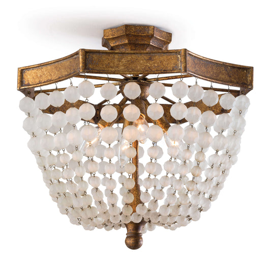 Regina Andrew Frosted Crystal Bead Semi Flush Mount