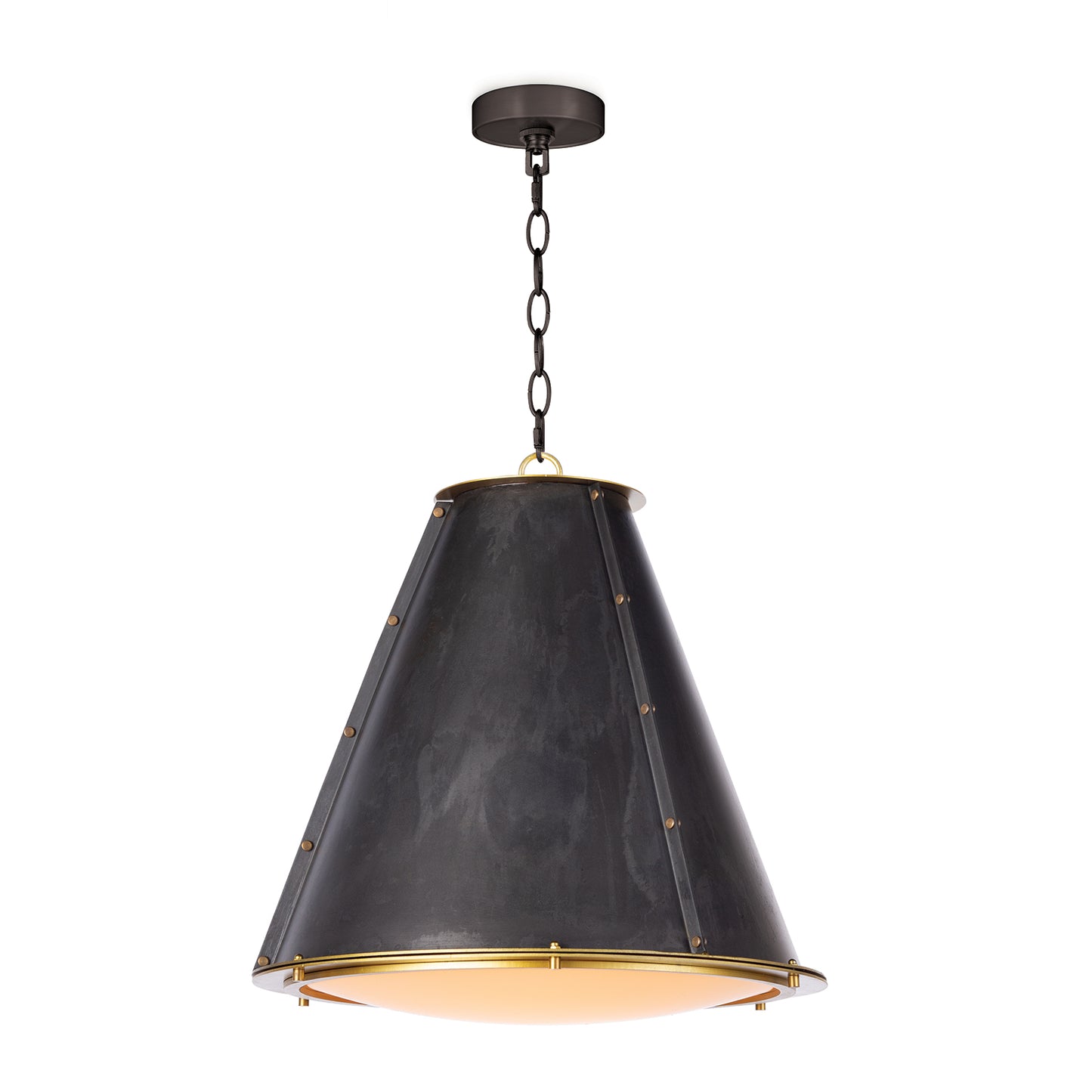 Regina Andrew French Maid Chandelier SM in Blackened Brass Natural Brass