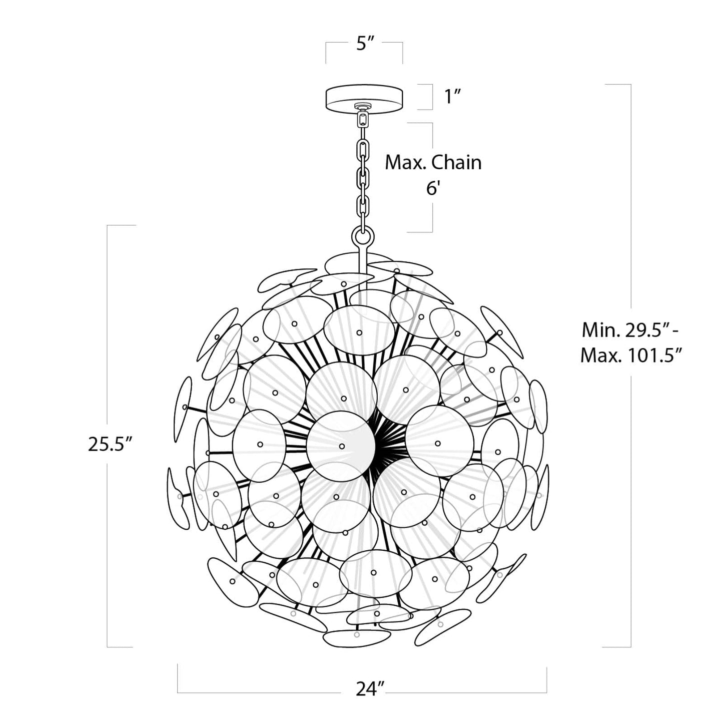 Regina Andrew Poppy Glass Chandelier Small in Clear