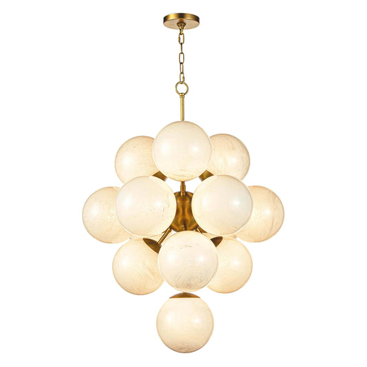 Regina Andrew La Dame Chandelier in Swirl Glass Natural Brass