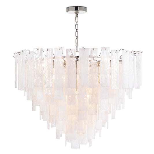 Regina Andrew Glacier Chandelier Large in Polished Nickel