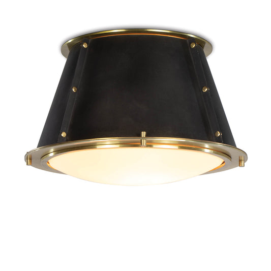 Regina Andrew French Maid Flush Mount in Blackened Brass & Natural Brass