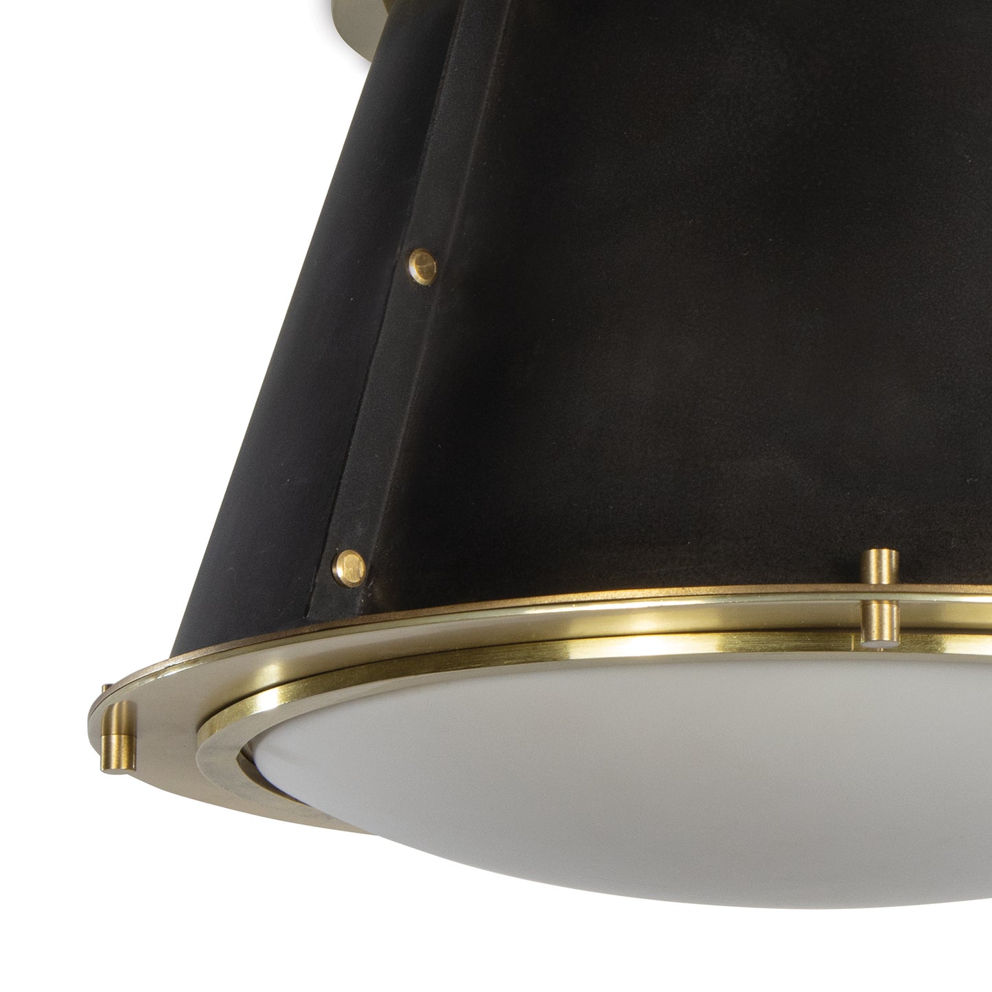 Regina Andrew French Maid Flush Mount in Blackened Brass & Natural Brass