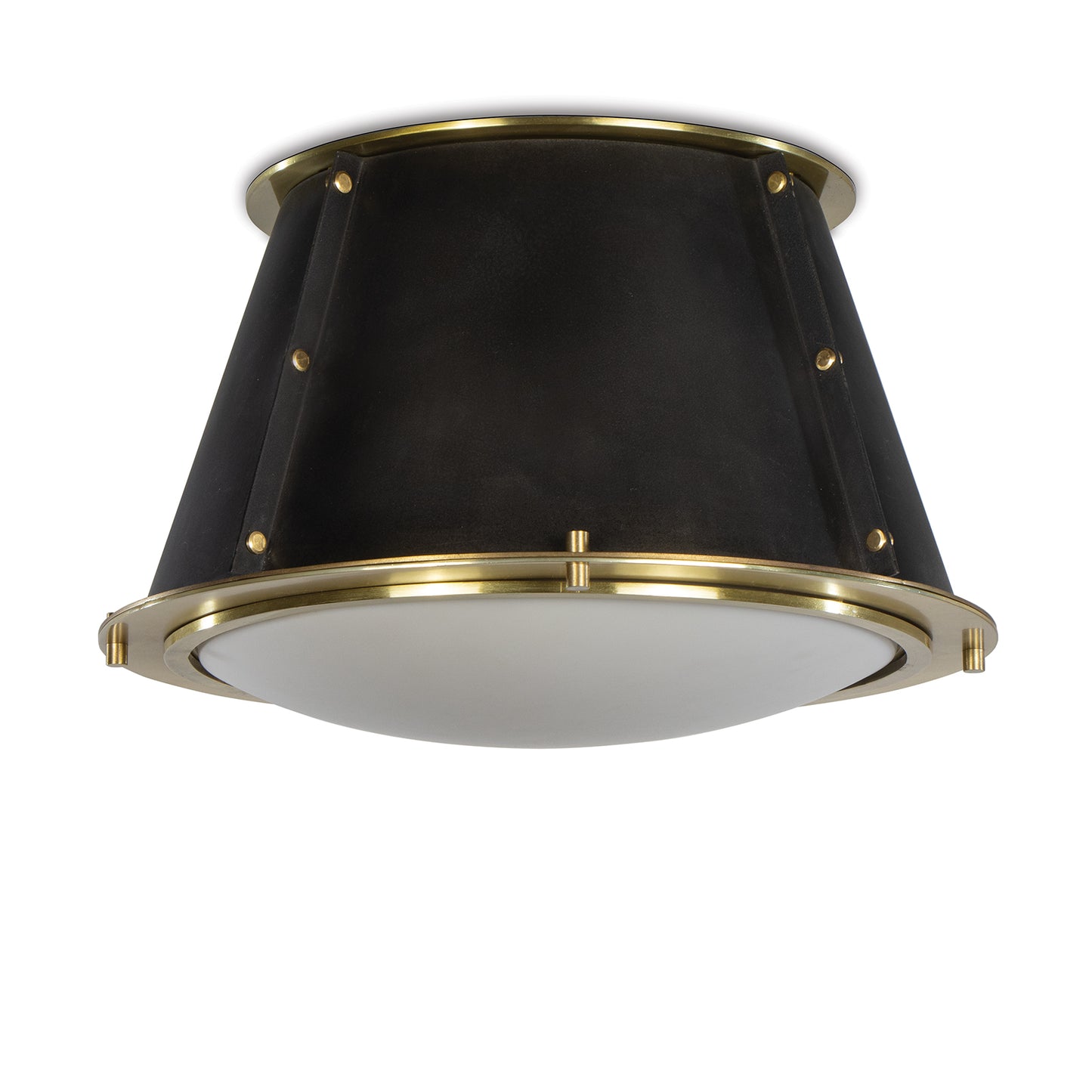 Regina Andrew French Maid Flush Mount in Blackened Brass & Natural Brass