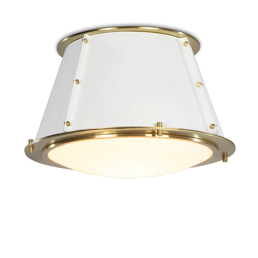 Regina Andrew French Maid Flush Mount in White and Natural Brass